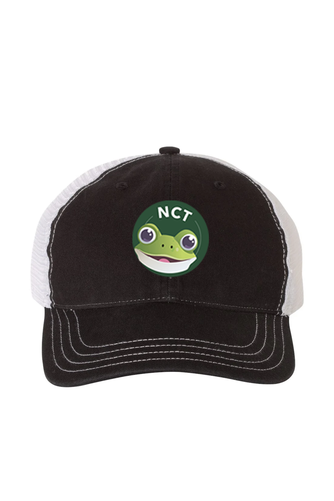 Richardson Garment-Washed Trucker Cap, Black White [NCT]