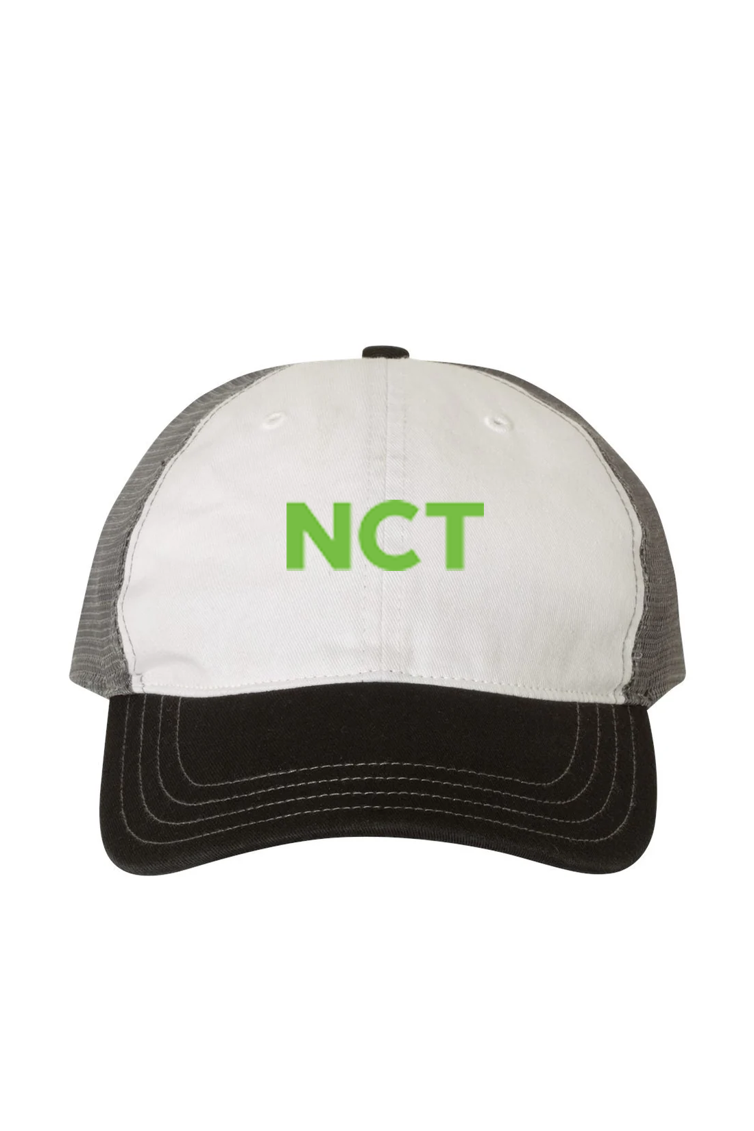 Richardson Garment-Washed Trucker Cap, White Charcoal Black [NCT]
