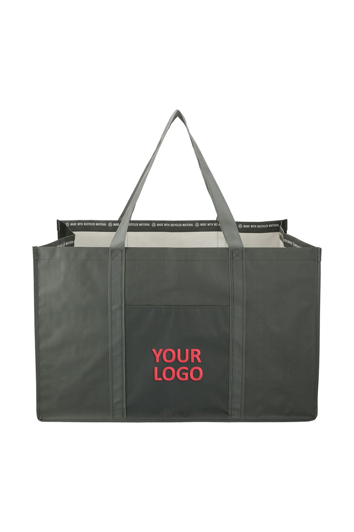 Recycled Woven Utility Custom Totes, Gray