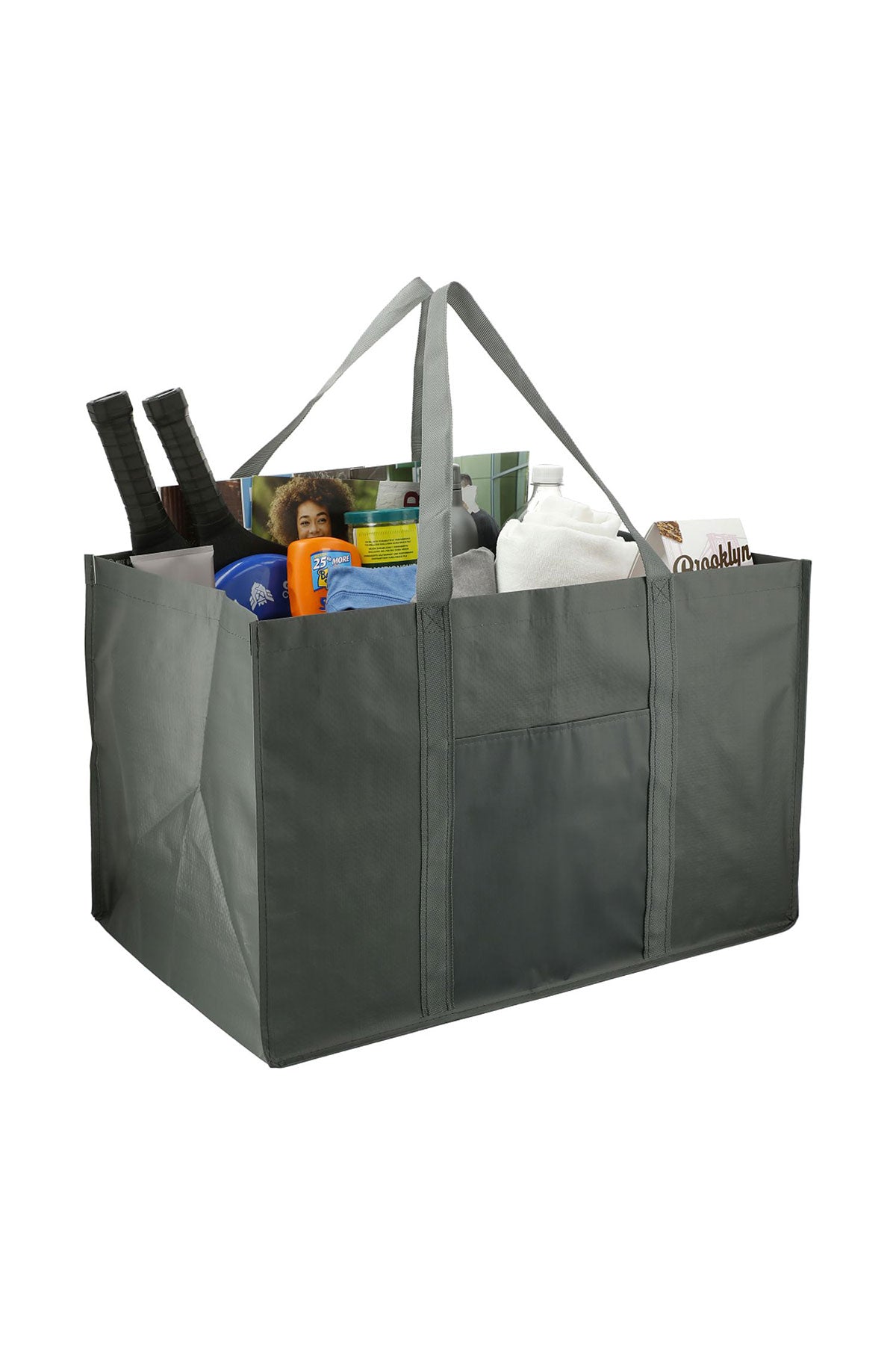 Recycled Woven Utility Custom Totes, Gray