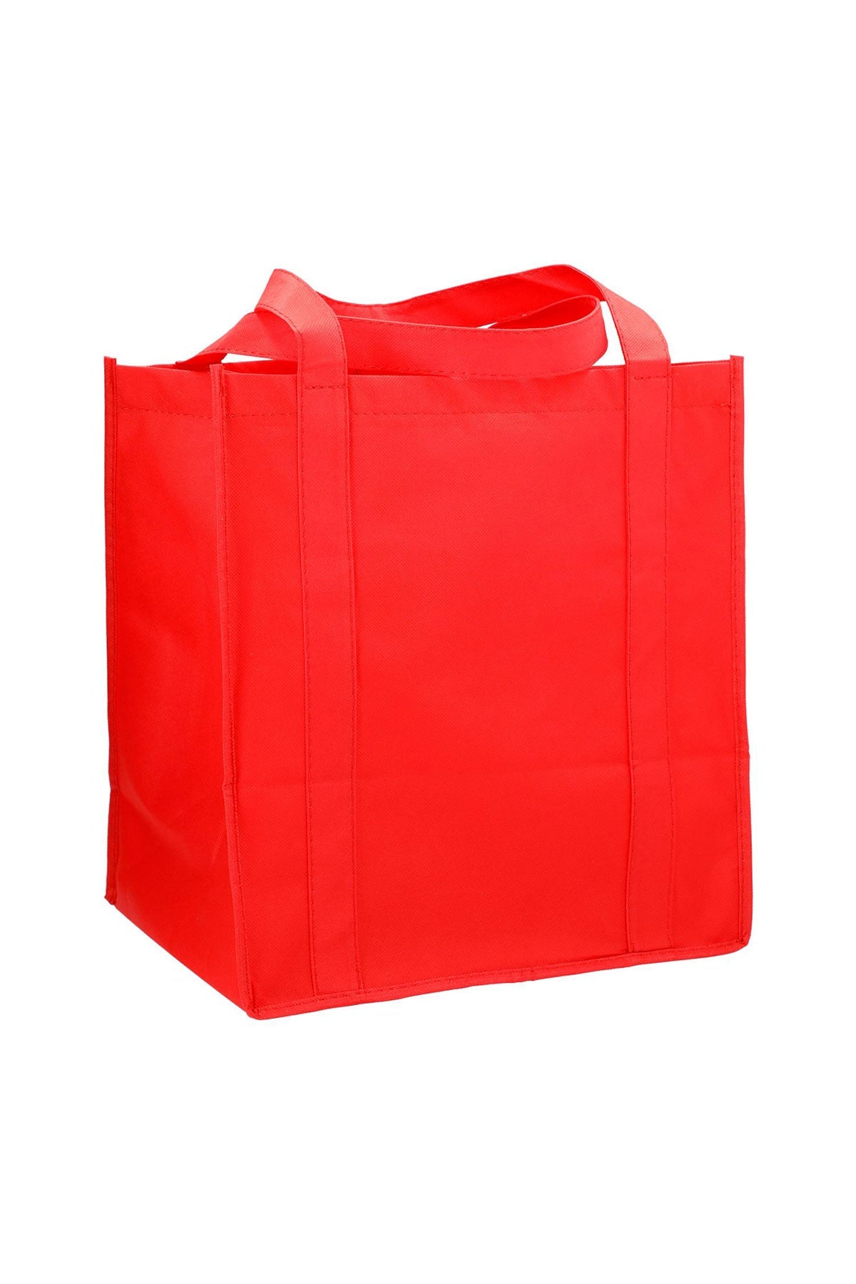 Hercules Non-Woven Custom Grocery Totes, Red