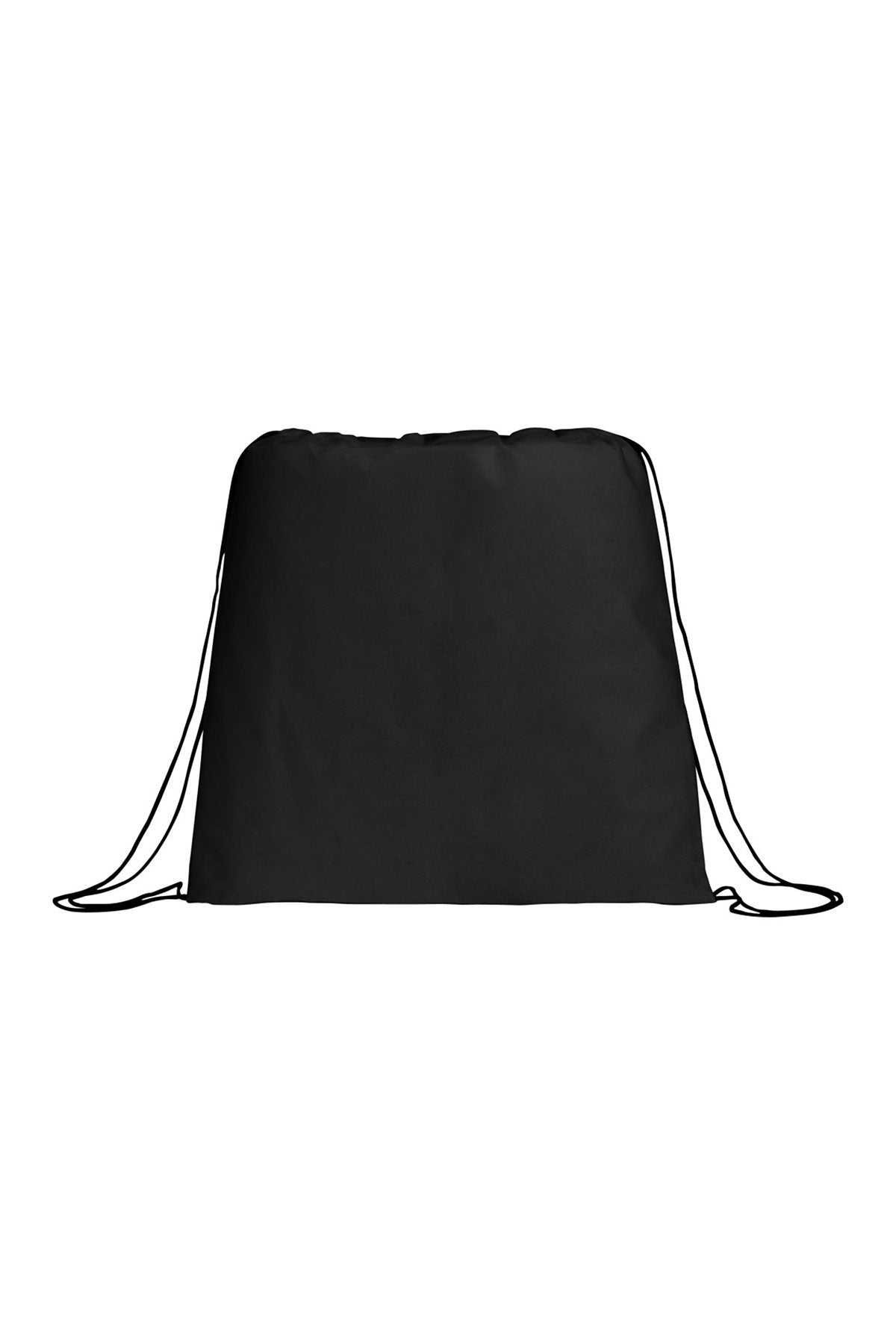 Evergreen Non-Woven Custom Drawstring Bags, Black