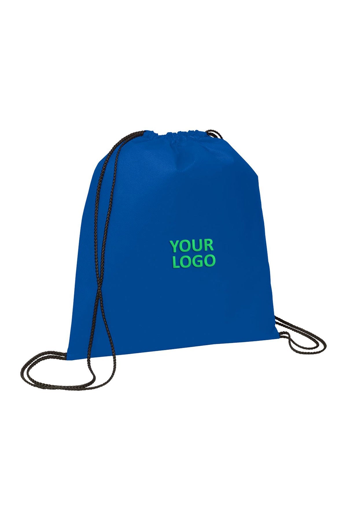 Evergreen Non-Woven Custom Drawstring Bags, Royal Blue