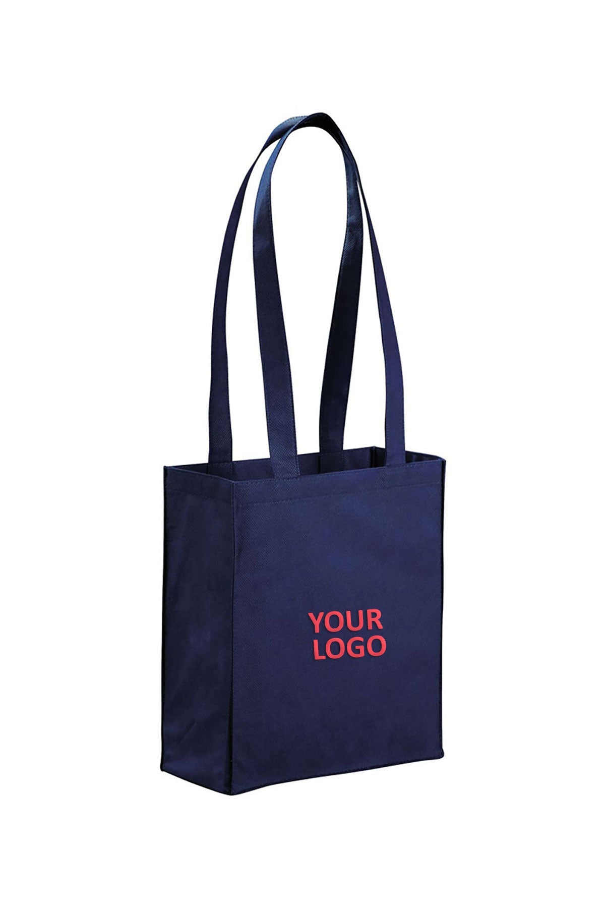 Mini Elm Non-Woven Custom Totes, Navy Blue