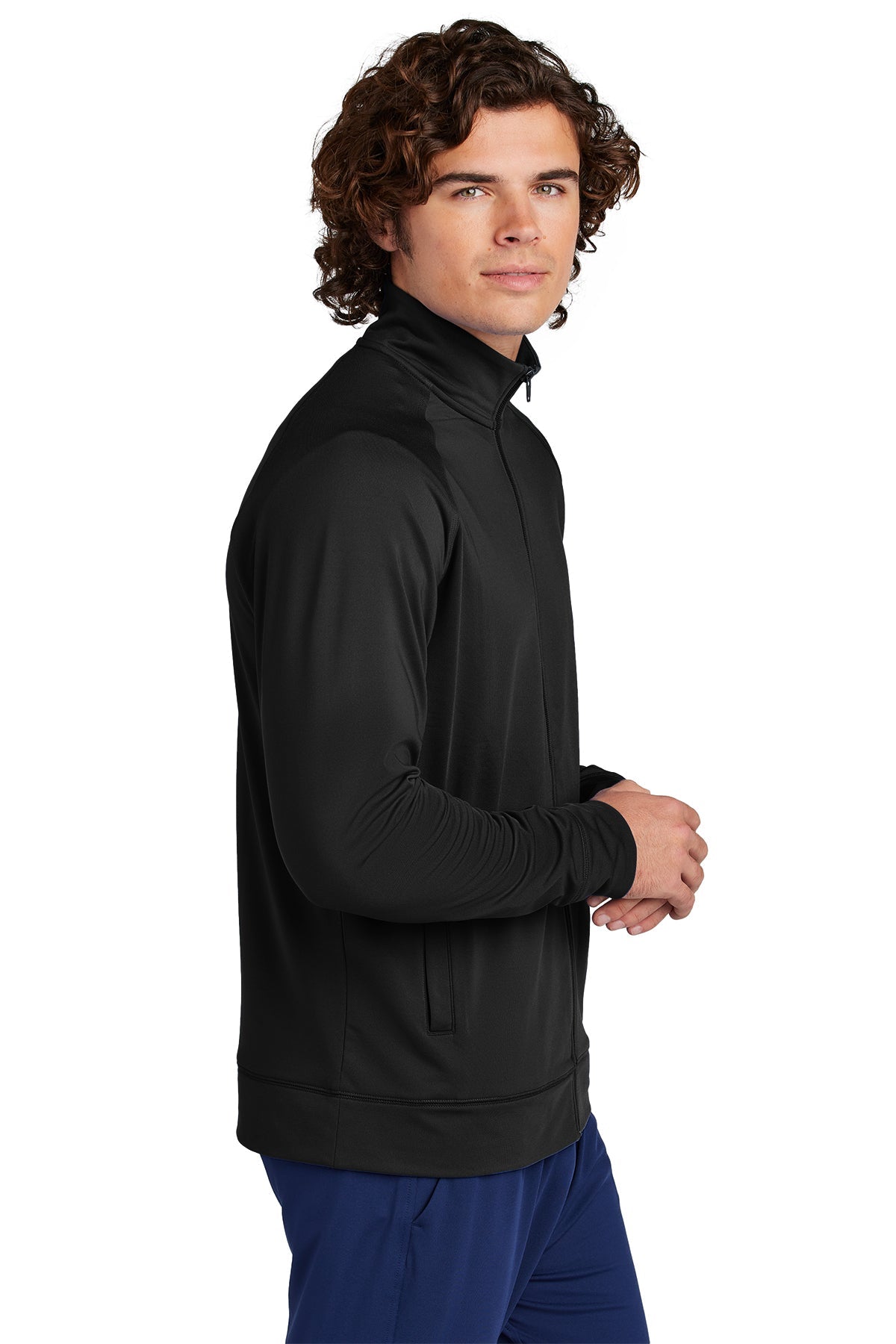 Sport-Tek Custom Sport-Wick Stretch Cadet Jackets, Black