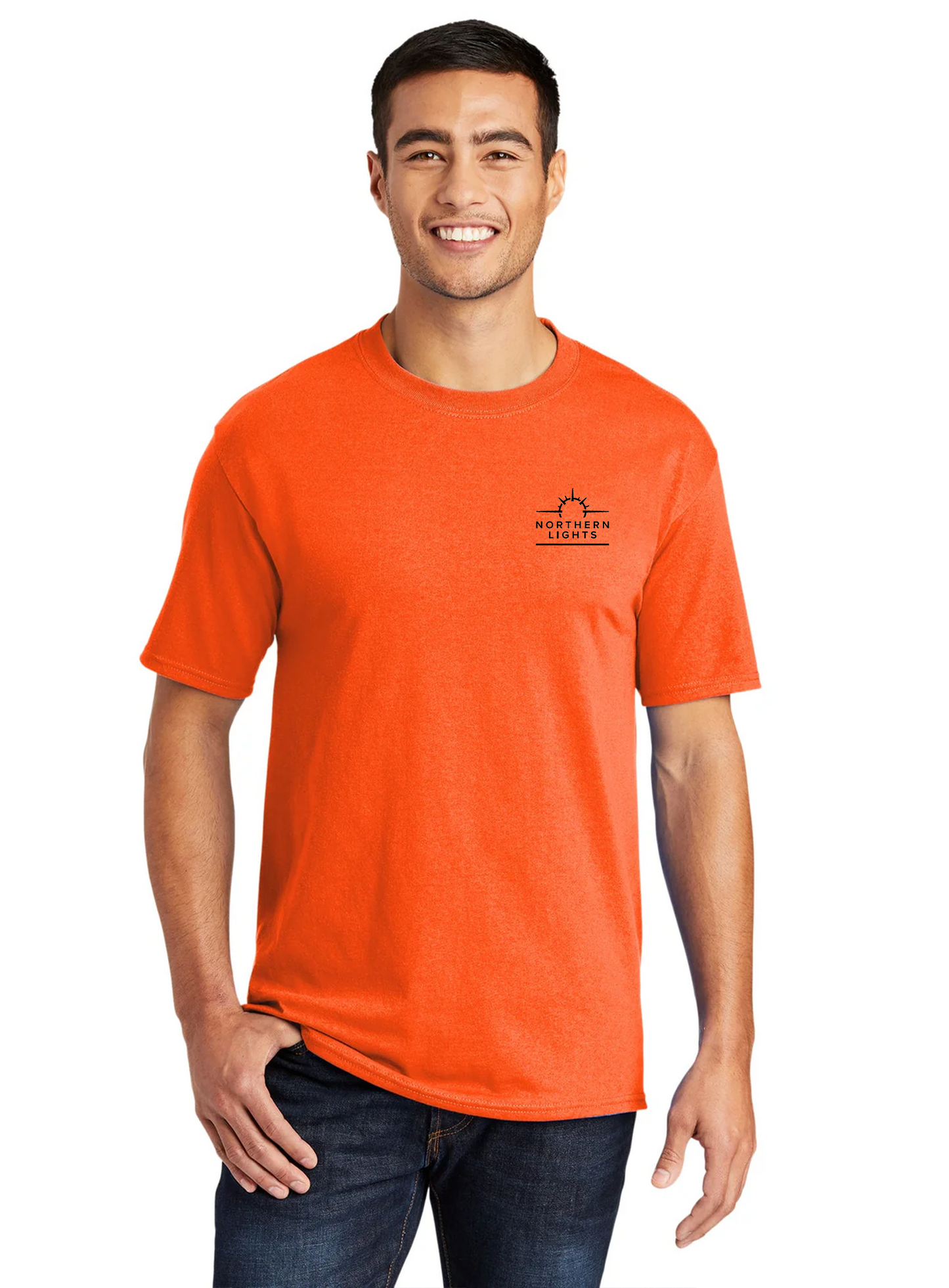Port & Company Core Blend Tee, Safety Orange [Northern Lights Locating & Inspection]