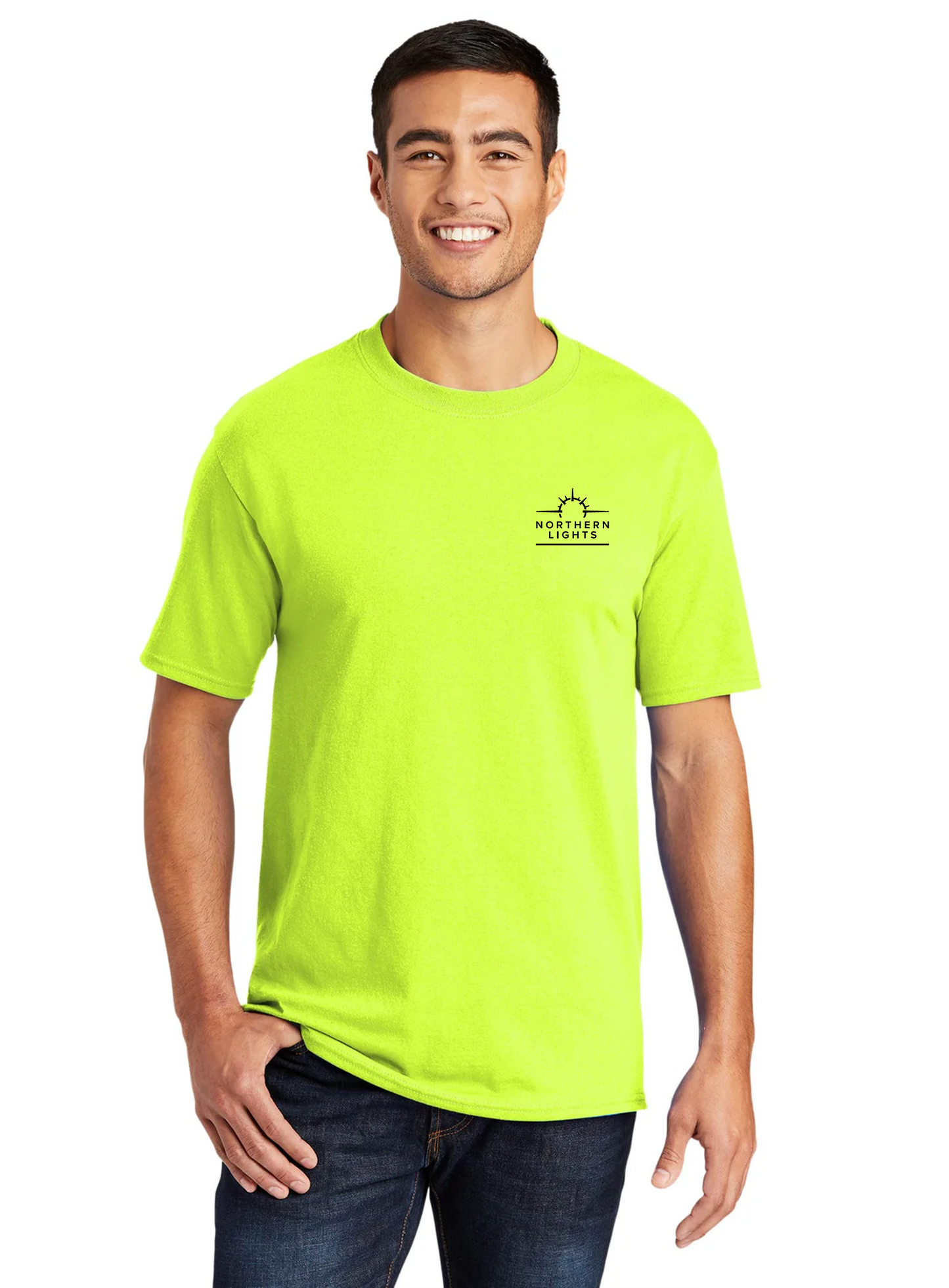 Port & Company Core Blend Tee, Safety Green [Northern Lights Locating & Inspection]