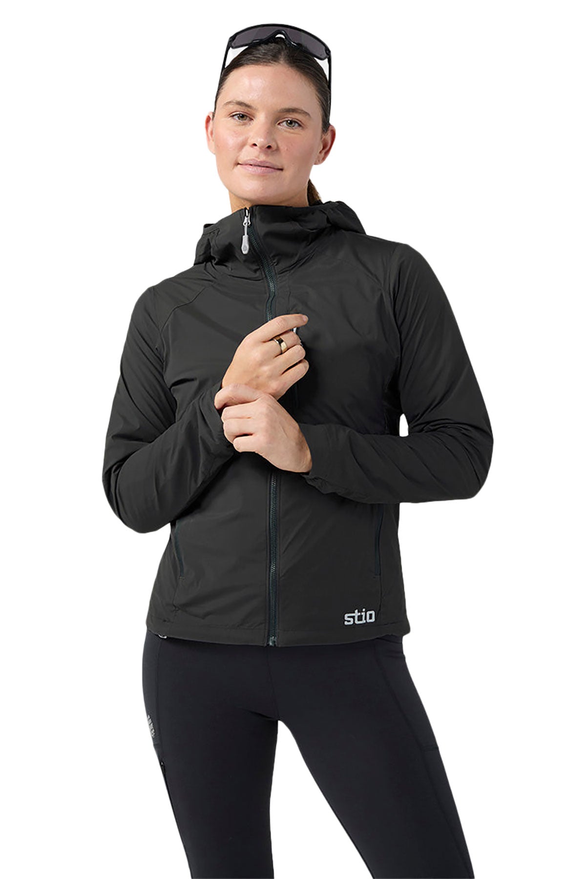 STIO Womens Dawner Custom Hooded Jackets, Boundary Black