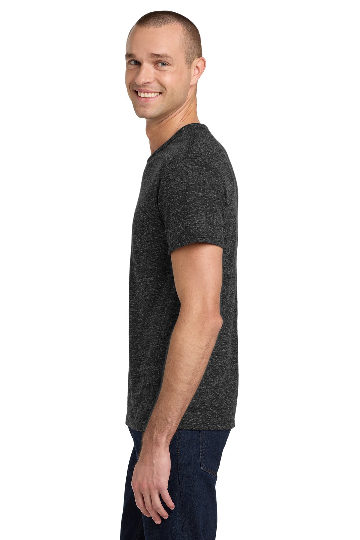 Jerzees Snow Heather Jersey T-Shirt 88M Black Ink