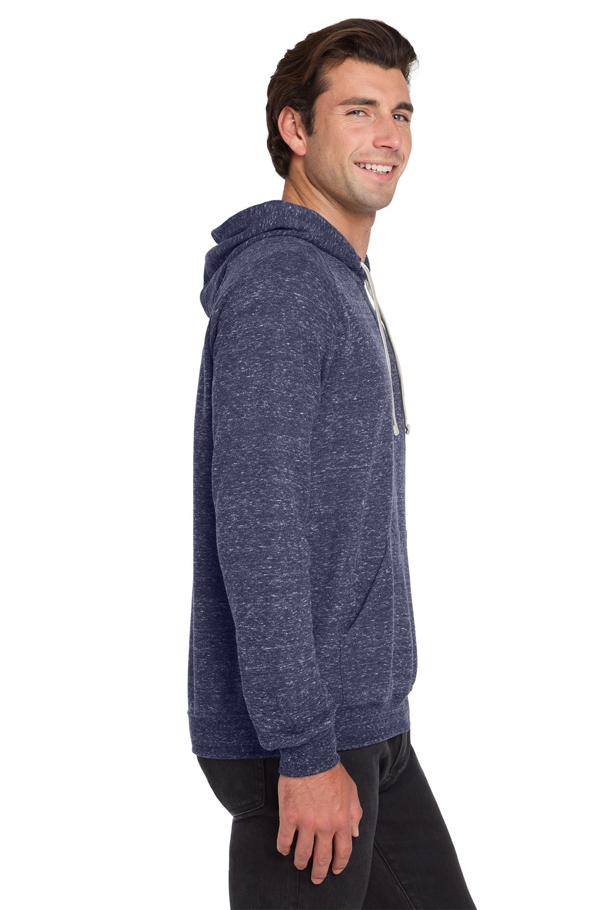 Jerzees Snow Heather French Terry Raglan Hoodie 90M Navy
