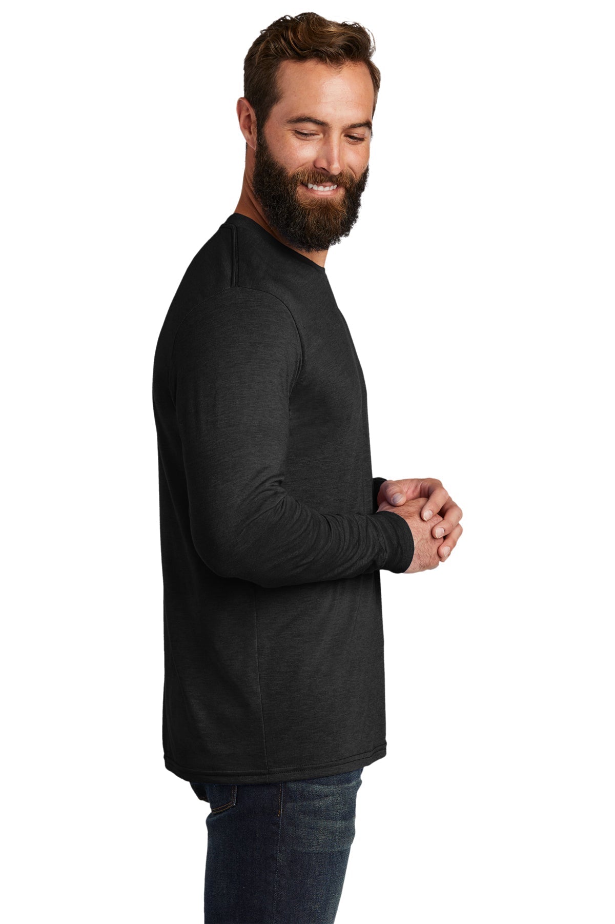 Allmade Unisex Tri-Blend Custom Long Sleeve Tee, Space Black [Sherpa LLC]