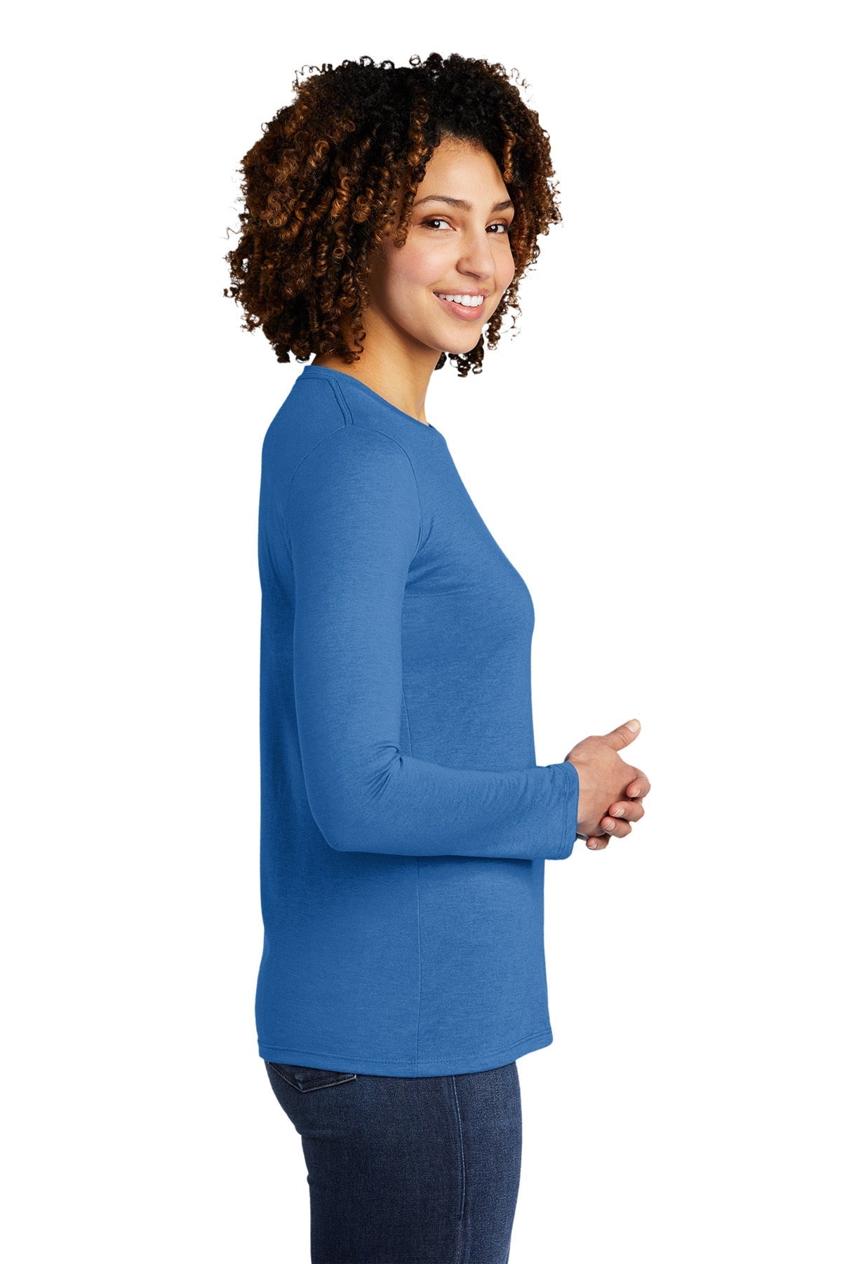 Allmade Women's Tri-Blend Custom Long Sleeve Tee, Azure Blue [TW Constructors]