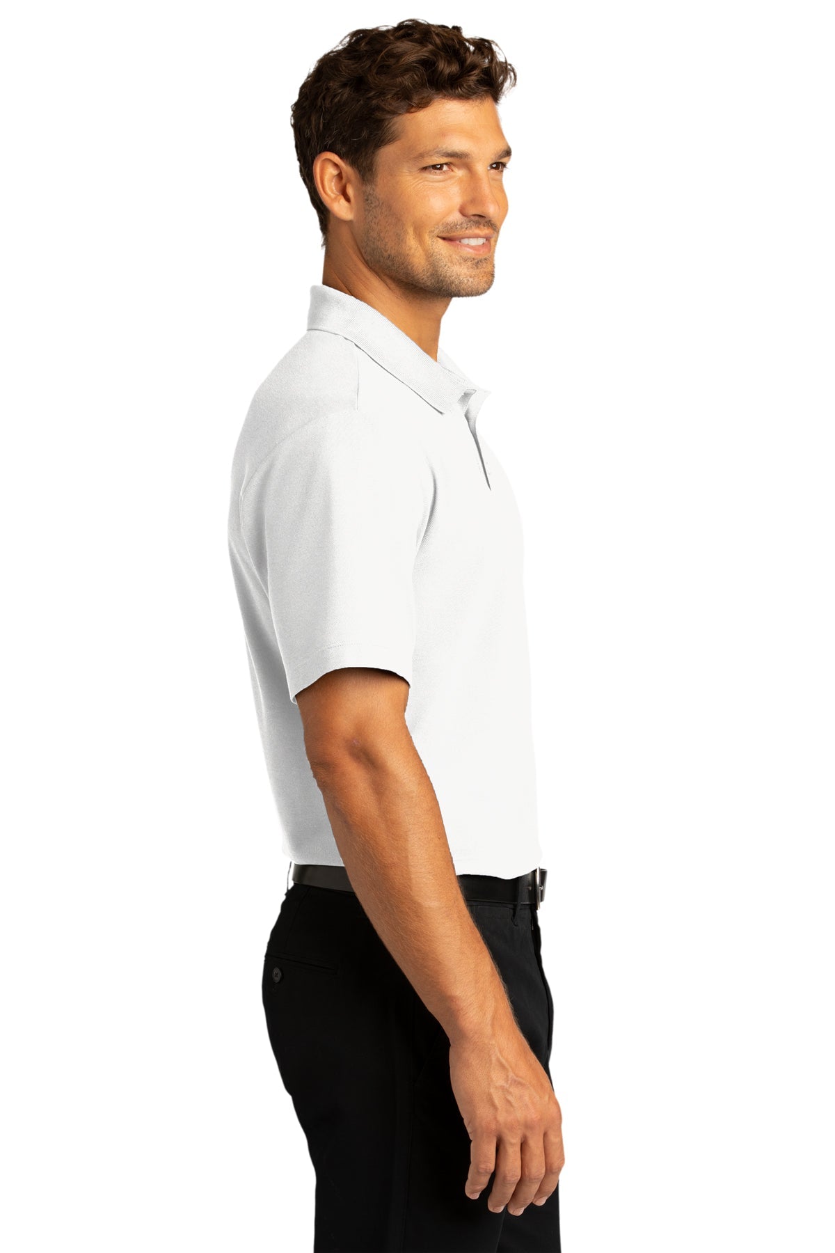 Port Authority SuperPro React Custom Polos, White [NCT]
