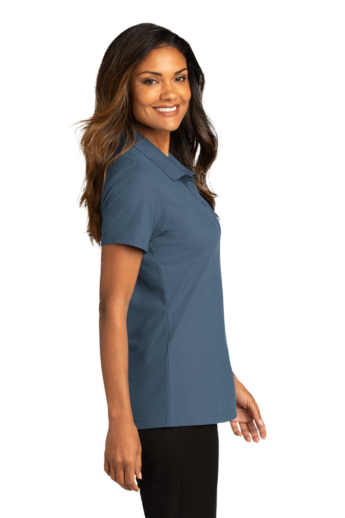 Port Authority Womens SuperPro React Custom Polos, Regatta Blue [Glazing Solutions]