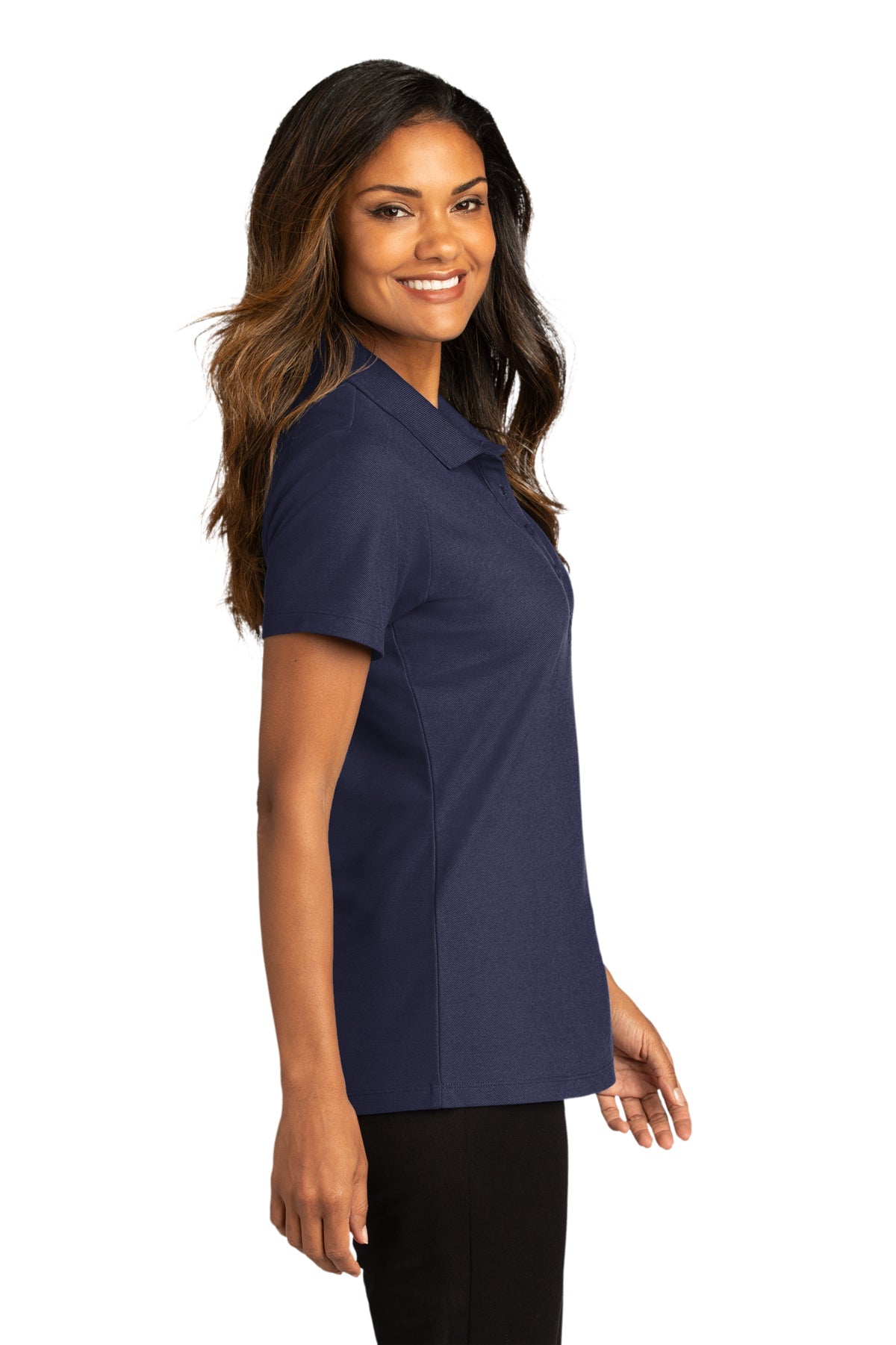 Port Authority Womens SuperPro React Custom Polos, True Navy [Skurka Aerospace, Inc.]