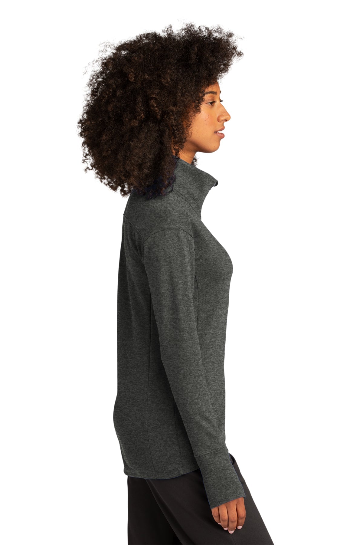 Sport-Tek Women's Custom Sport-Wick Flex Fleece Full-Zips, Dark Grey Heather