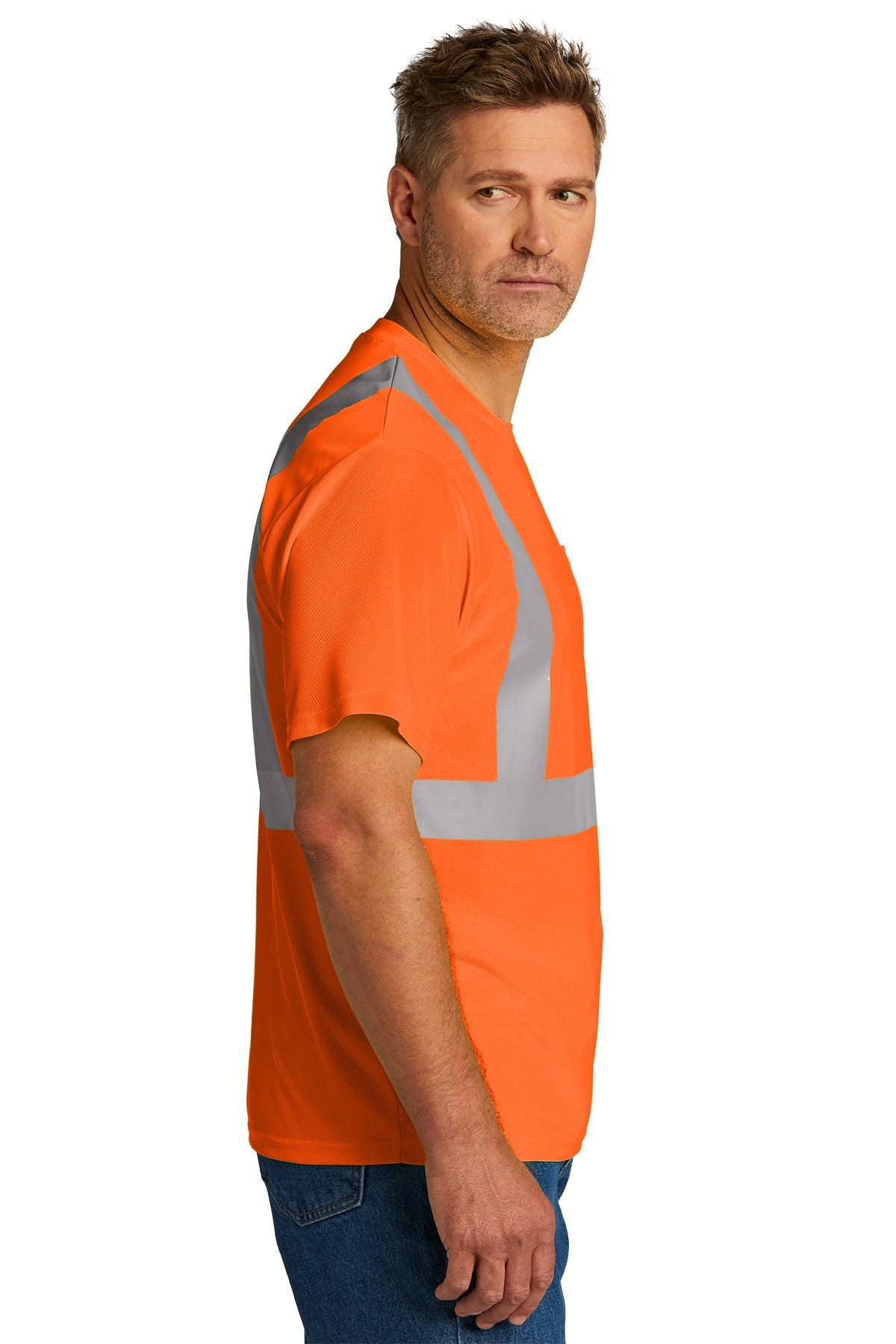 CornerStone ANSI 107 Class 2 Mesh Custom Tee's, Safety Orange