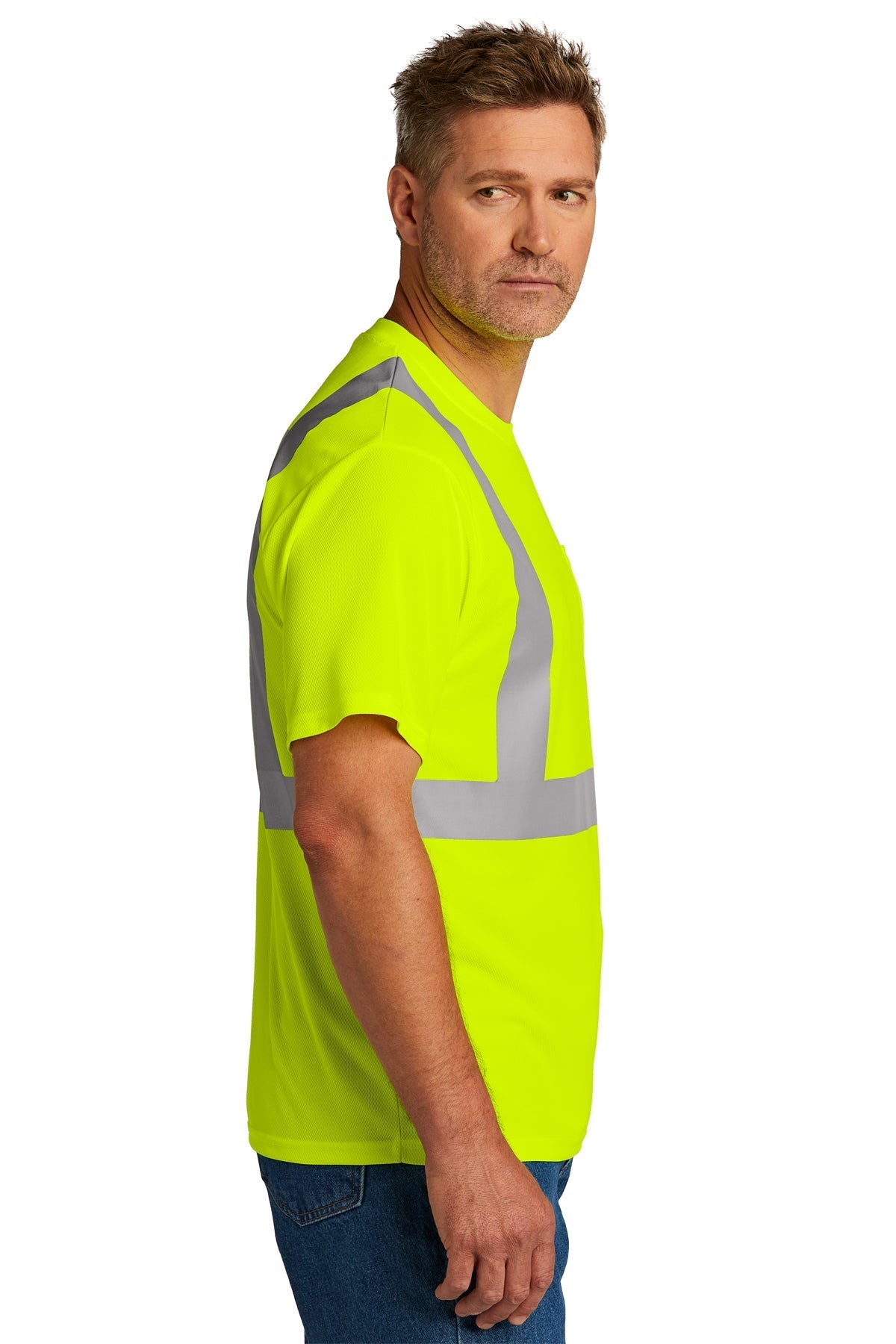 CornerStone ANSI 107 Class 2 Mesh Custom Tee's, Safety Yellow [Mechanical Solutions]