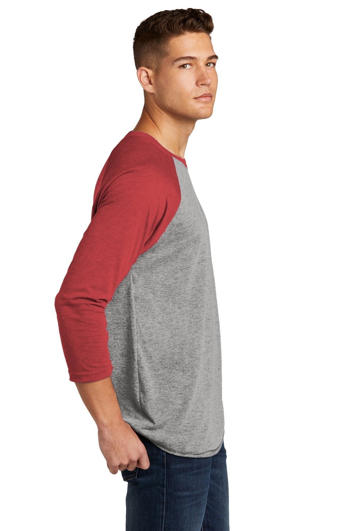 Next Level 3/4-Sleeve Custom Raglan Tee's, Vintage Red/ Pure Heather [Sherpa LLC]