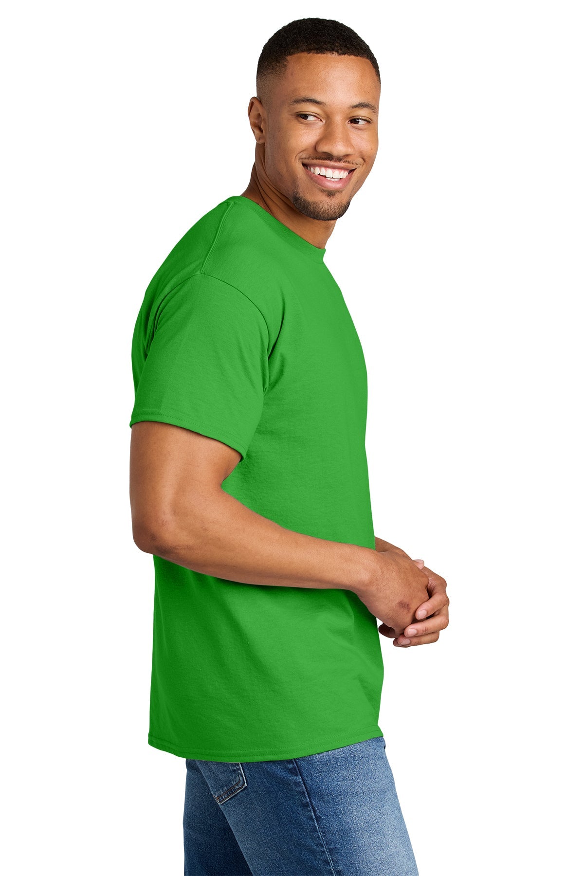 gildan dryblend cotton poly t shirt 8000 electric green