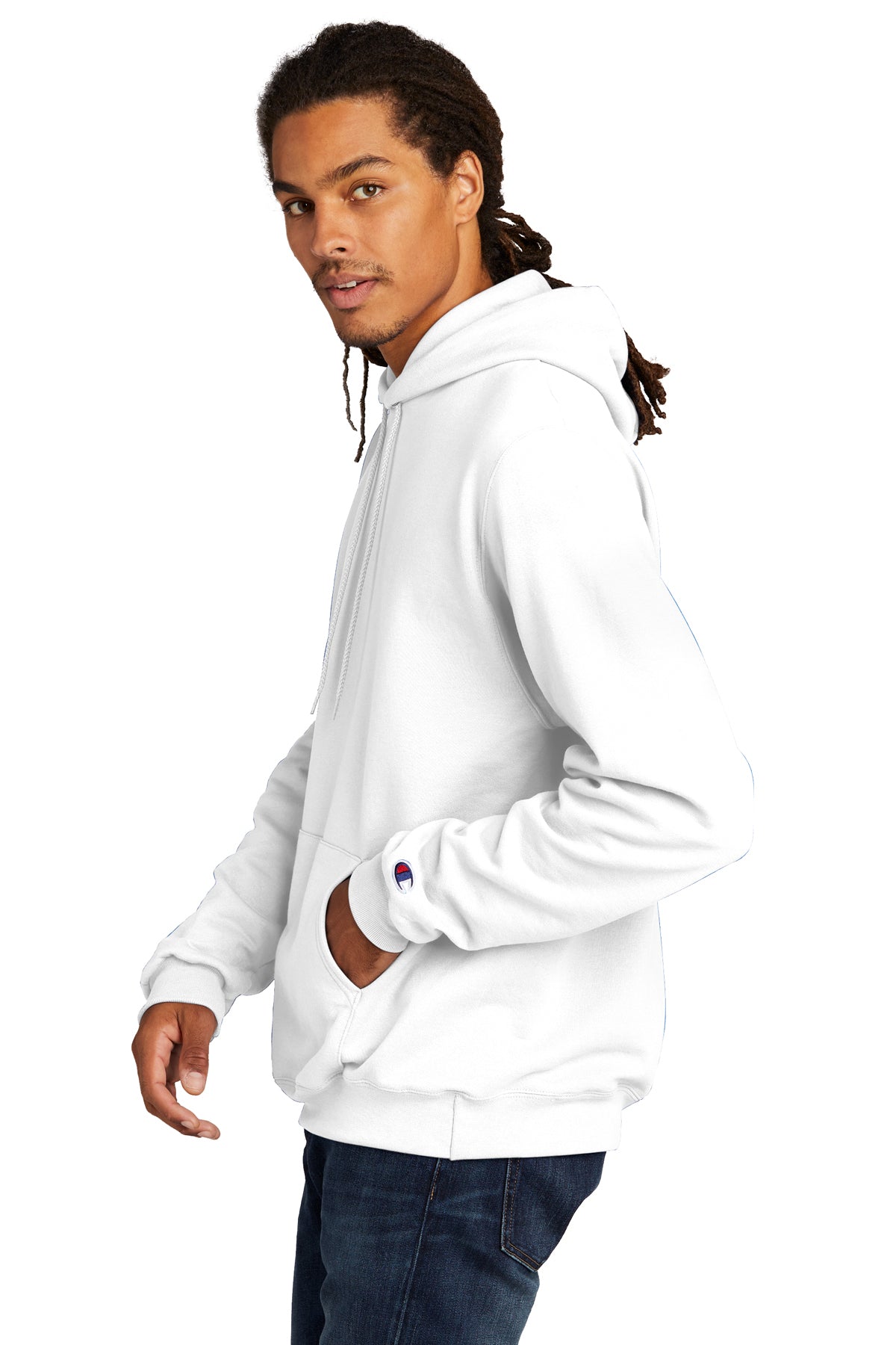 Champion Eco Fleece Pullover Hoodie, White [Fire Solutions]