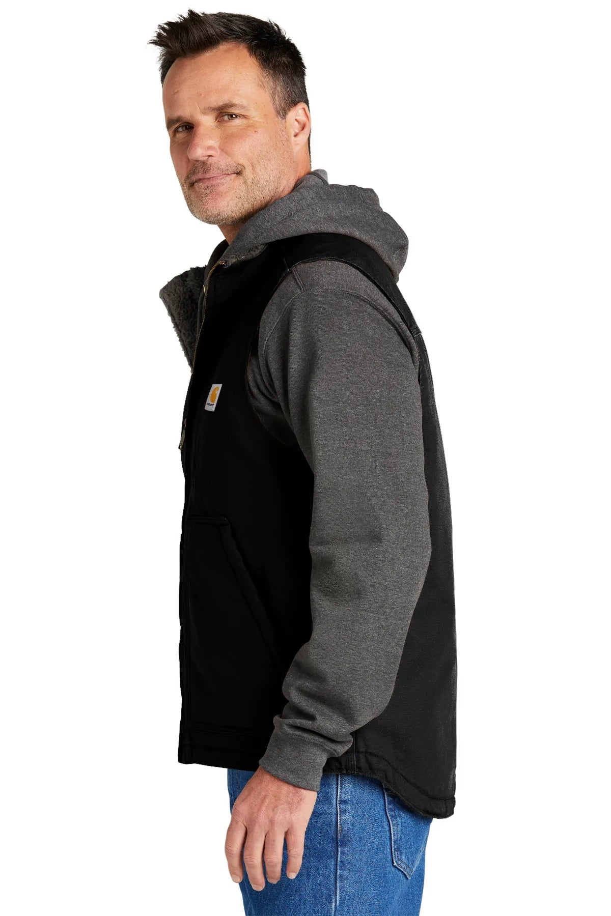 Carhartt Sherpa-Lined Customized Vests, Black [Executive Construction]