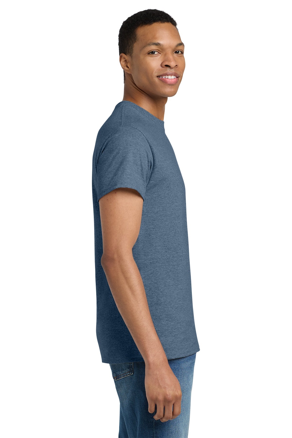 gildan ultra cotton t shirt 2000 heathered indigo