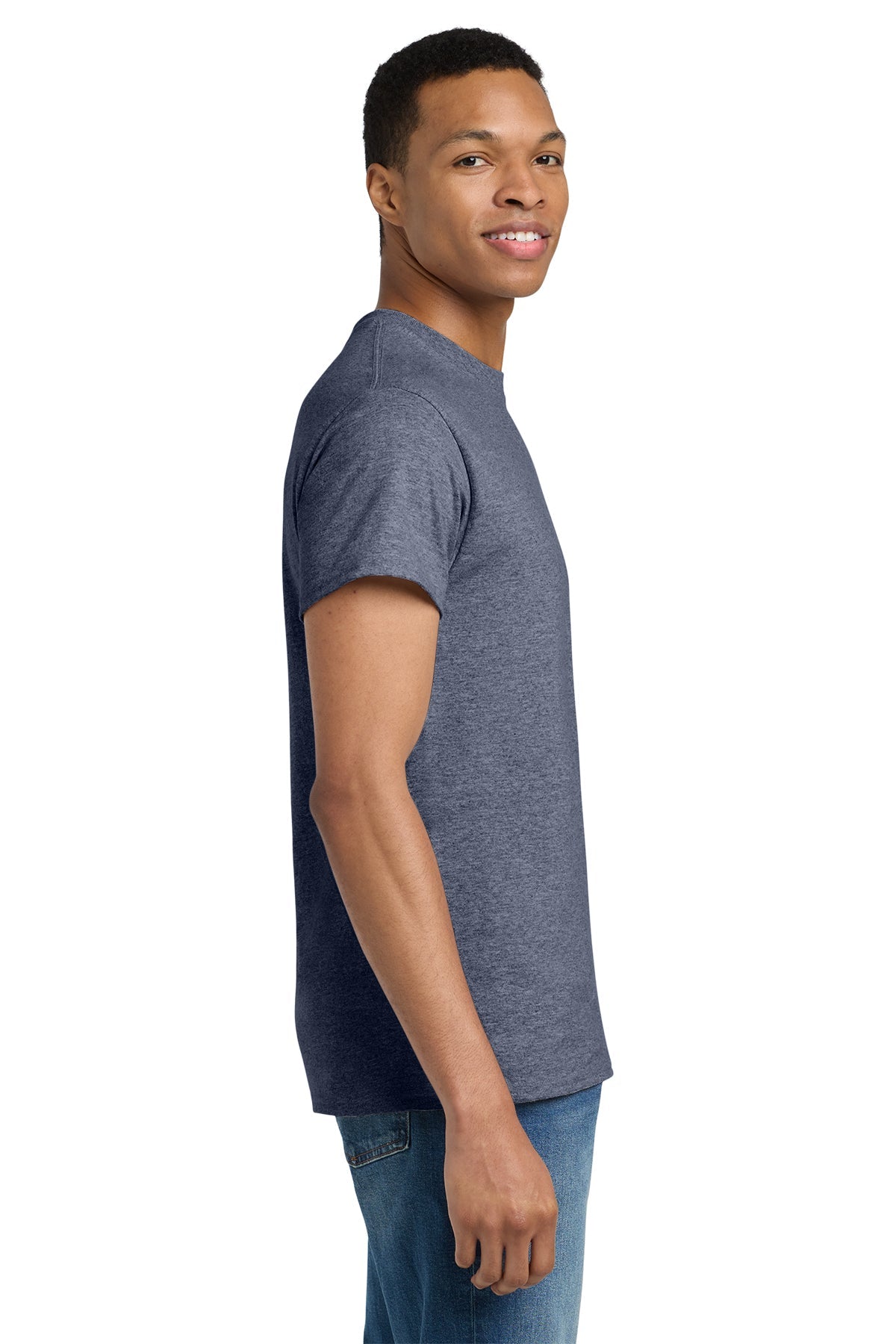 gildan ultra cotton t shirt 2000 heathered navy