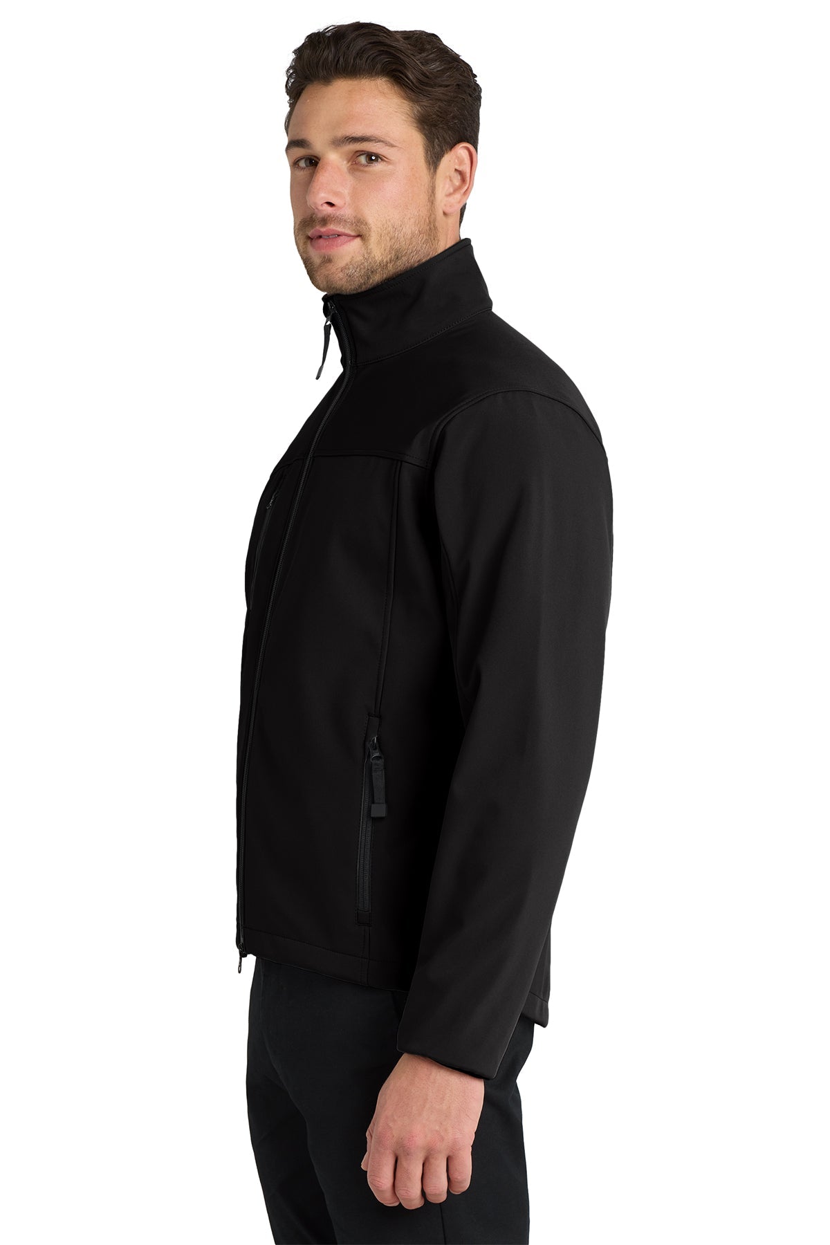 Port Authority Glacier Soft Shell Custom Jackets, Black/ Chrome