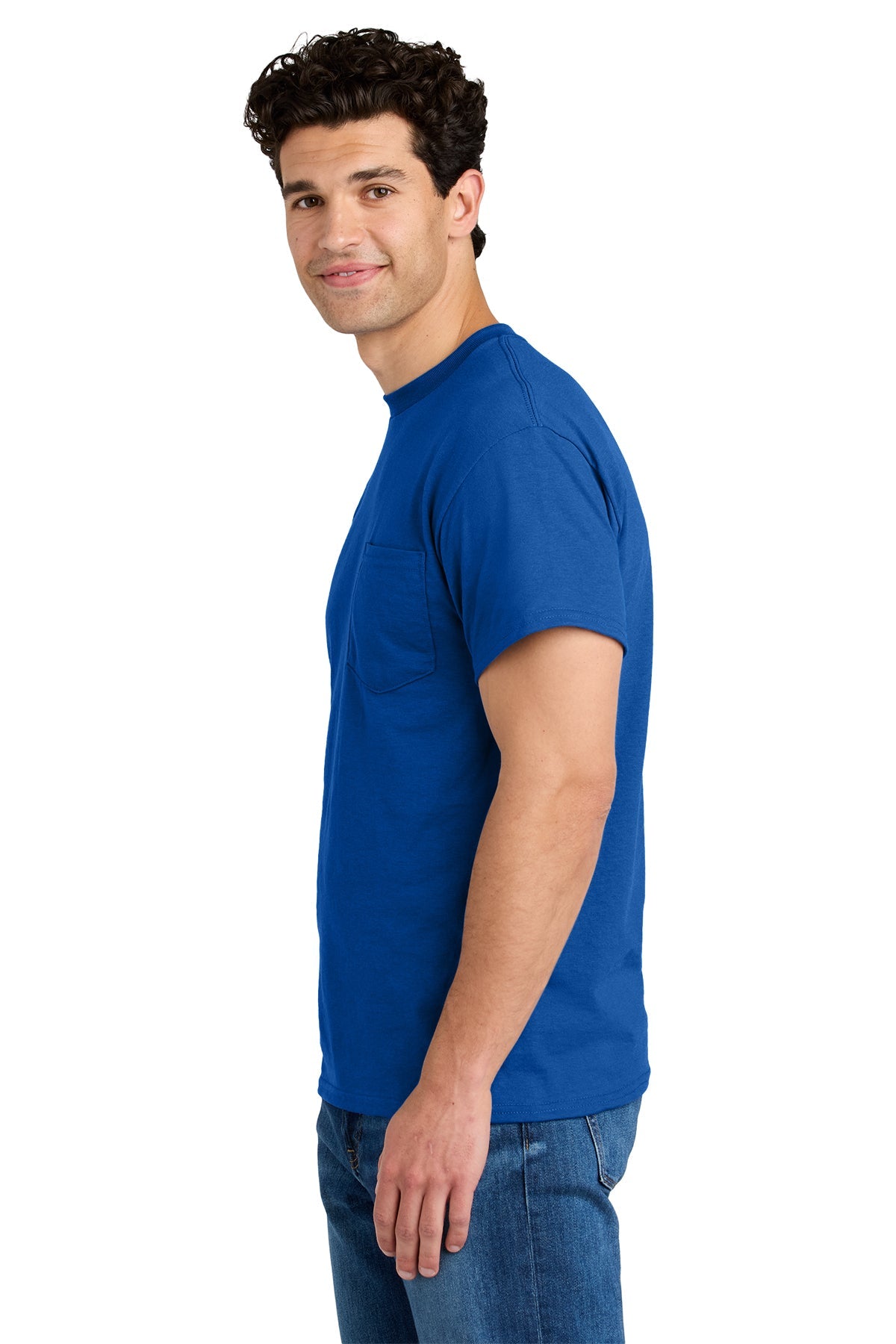 gildan dryblend cotton poly pocket t shirt 8300 royal