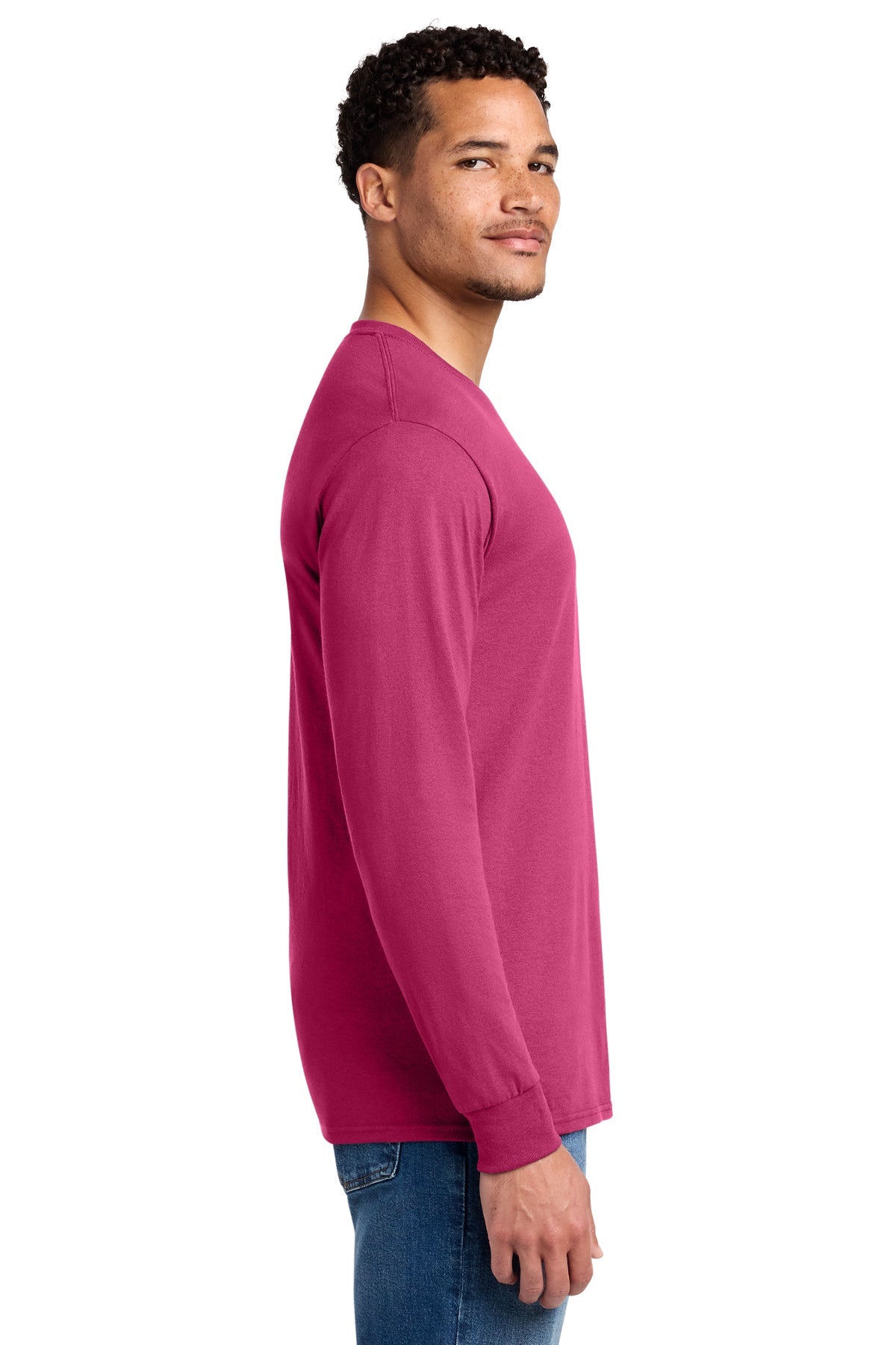 Jerzees Dri-Power 50/50 Cotton/Poly Long Sleeve T-Shirt 29LS Cyber Pink