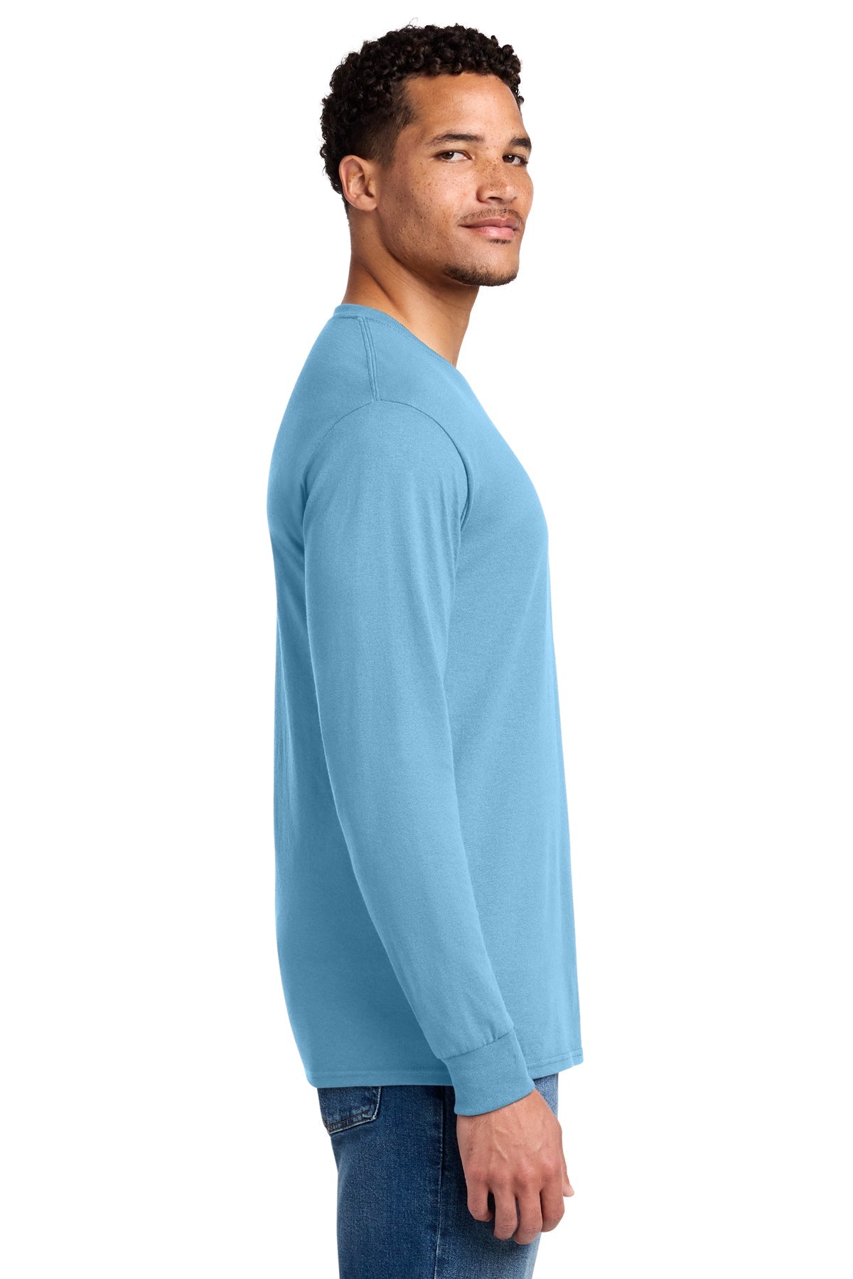 Jerzees Dri-Power 50/50 Cotton/Poly Long Sleeve T-Shirt 29LS Light Blue