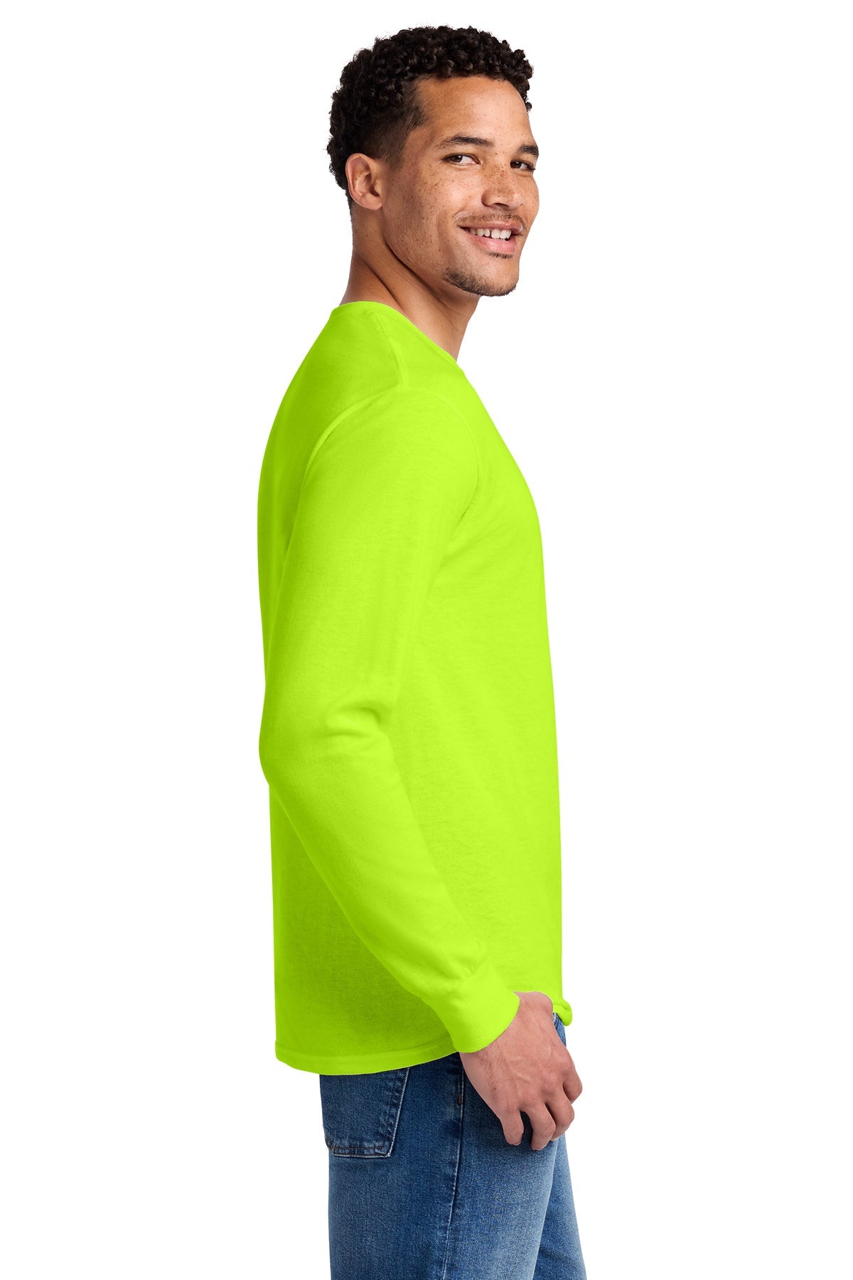 Jerzees Dri-Power 50/50 Cotton/Poly Long Sleeve T-Shirt 29LS Safety Green