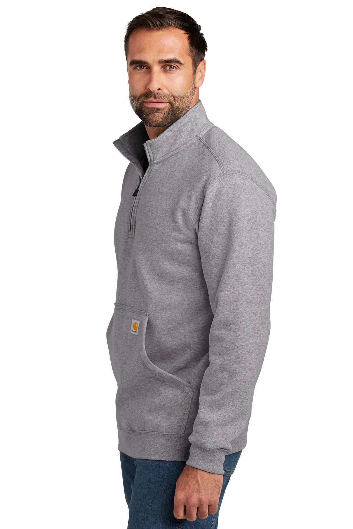 Carhartt Mock Neck Custom Sweatshirts, Heather Grey [JAG Companies]