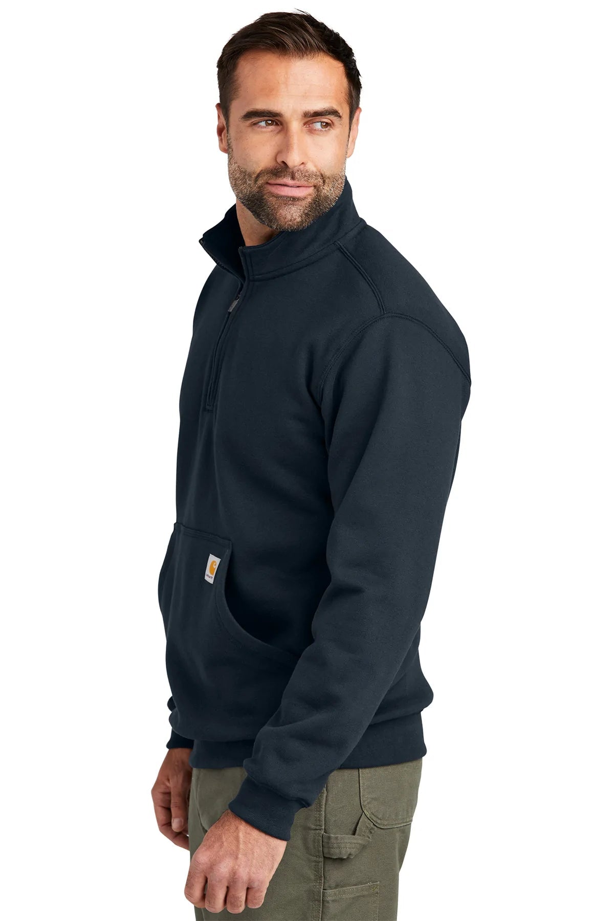 Carhartt Mock Neck Custom Sweatshirts, New Navy [Executive Construction]