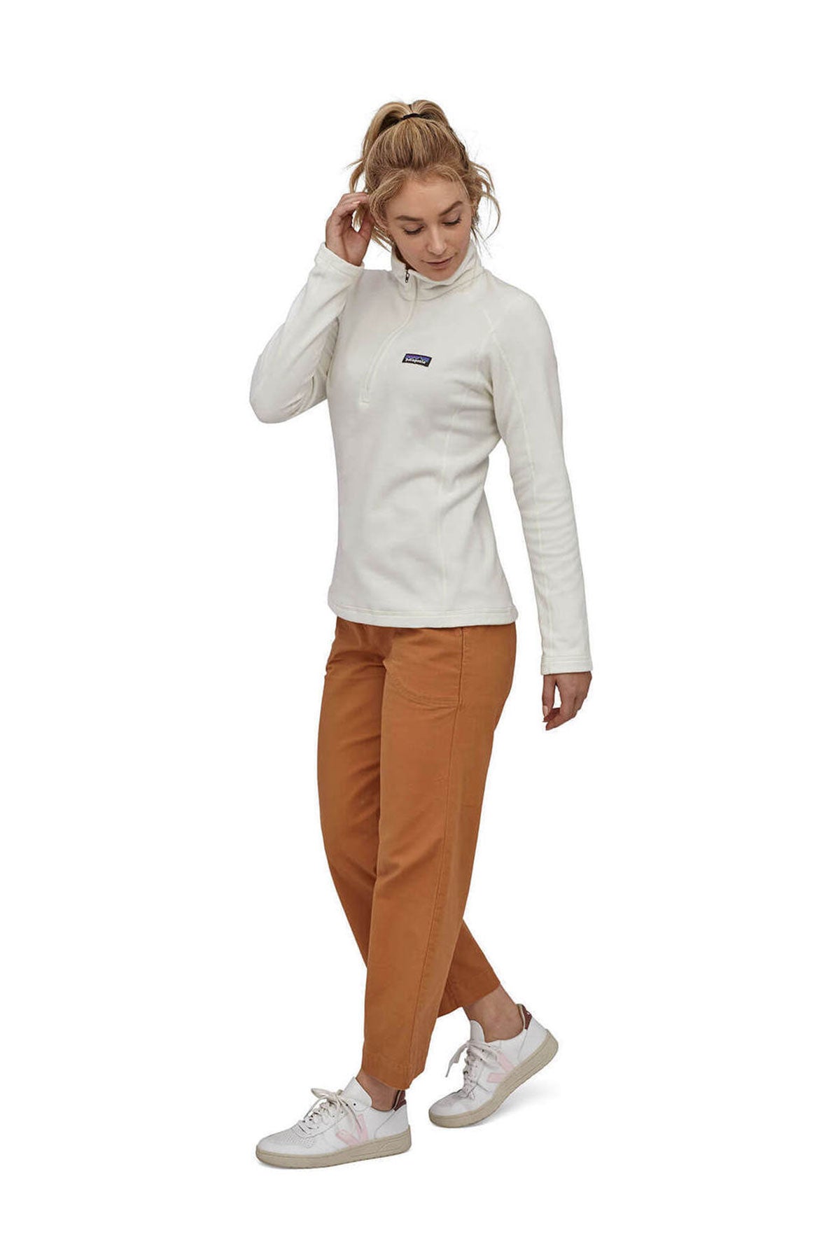 Patagonia Womens Micro D Custom Quarter Zips, Birch White [NCT]