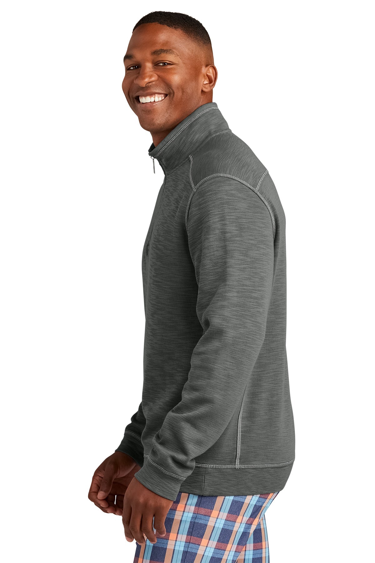 Custom Tommy Bahama Tobago Bay Quarter Zip ST226342TB Cave Grey