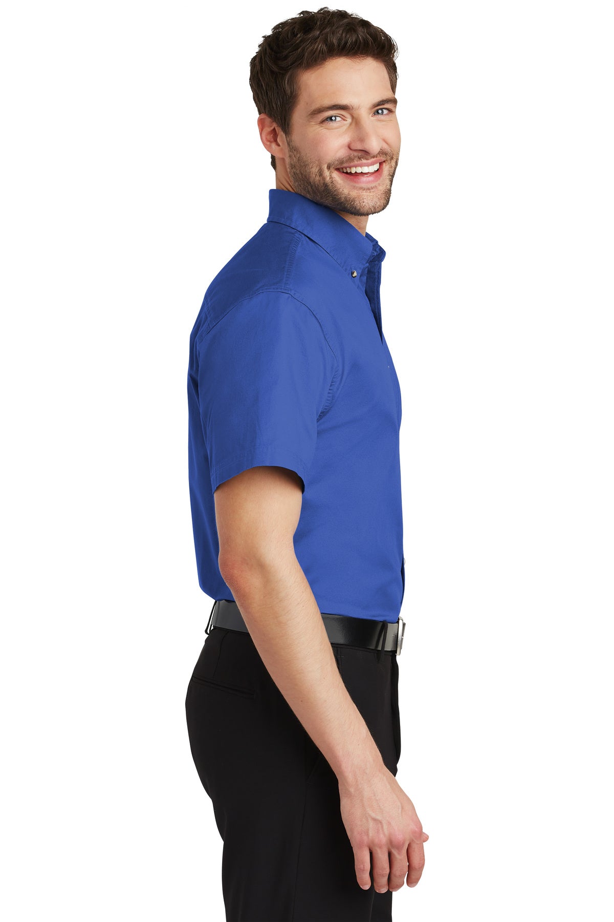 Port Authority Short Sleeve Custom Twill Shirts, Faded Blue [GuidePoint Security]