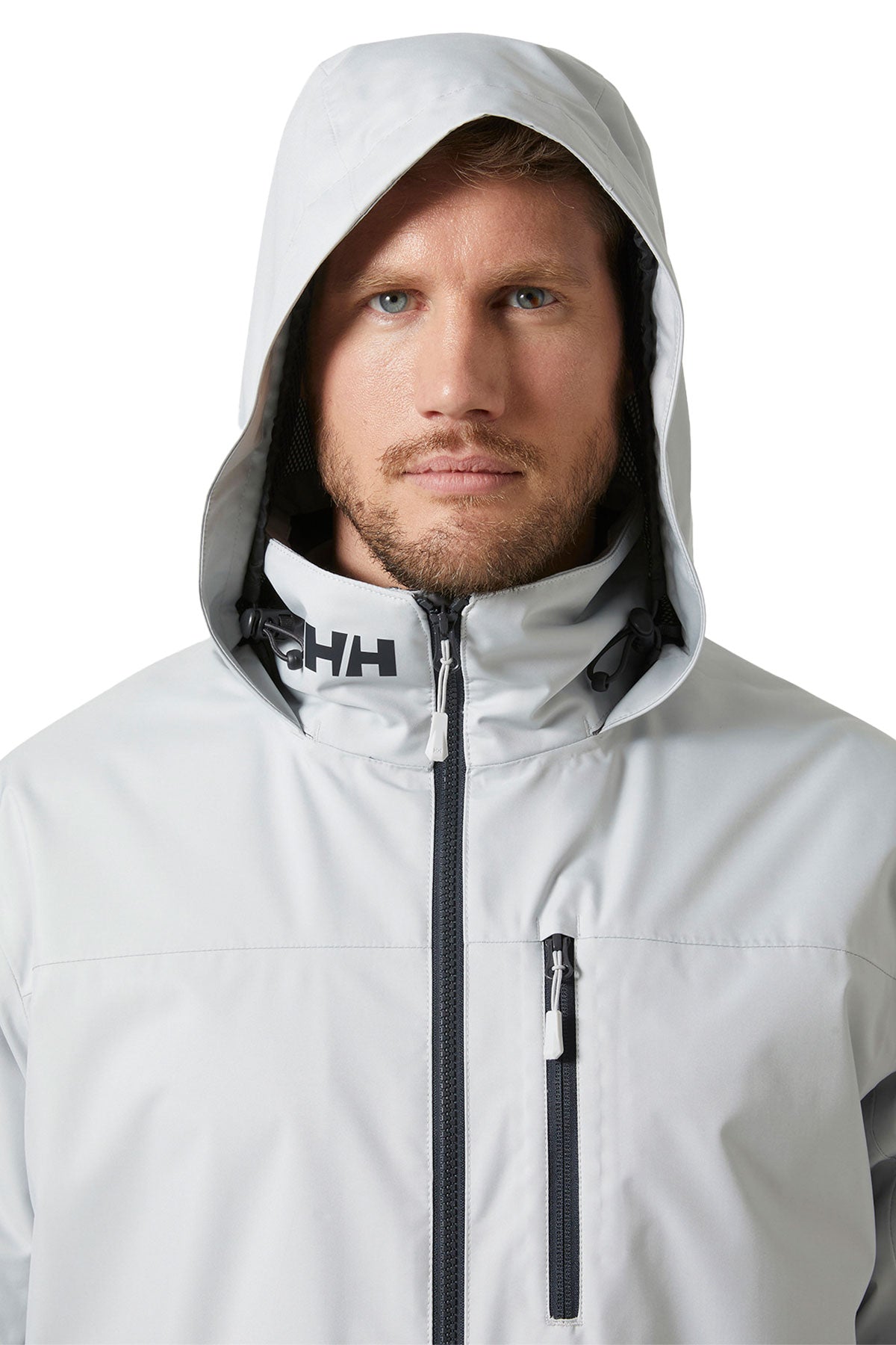 Helly Hansen Mens Crew Hooded Midlayer Custom Jackets 2.0, Grey Fog