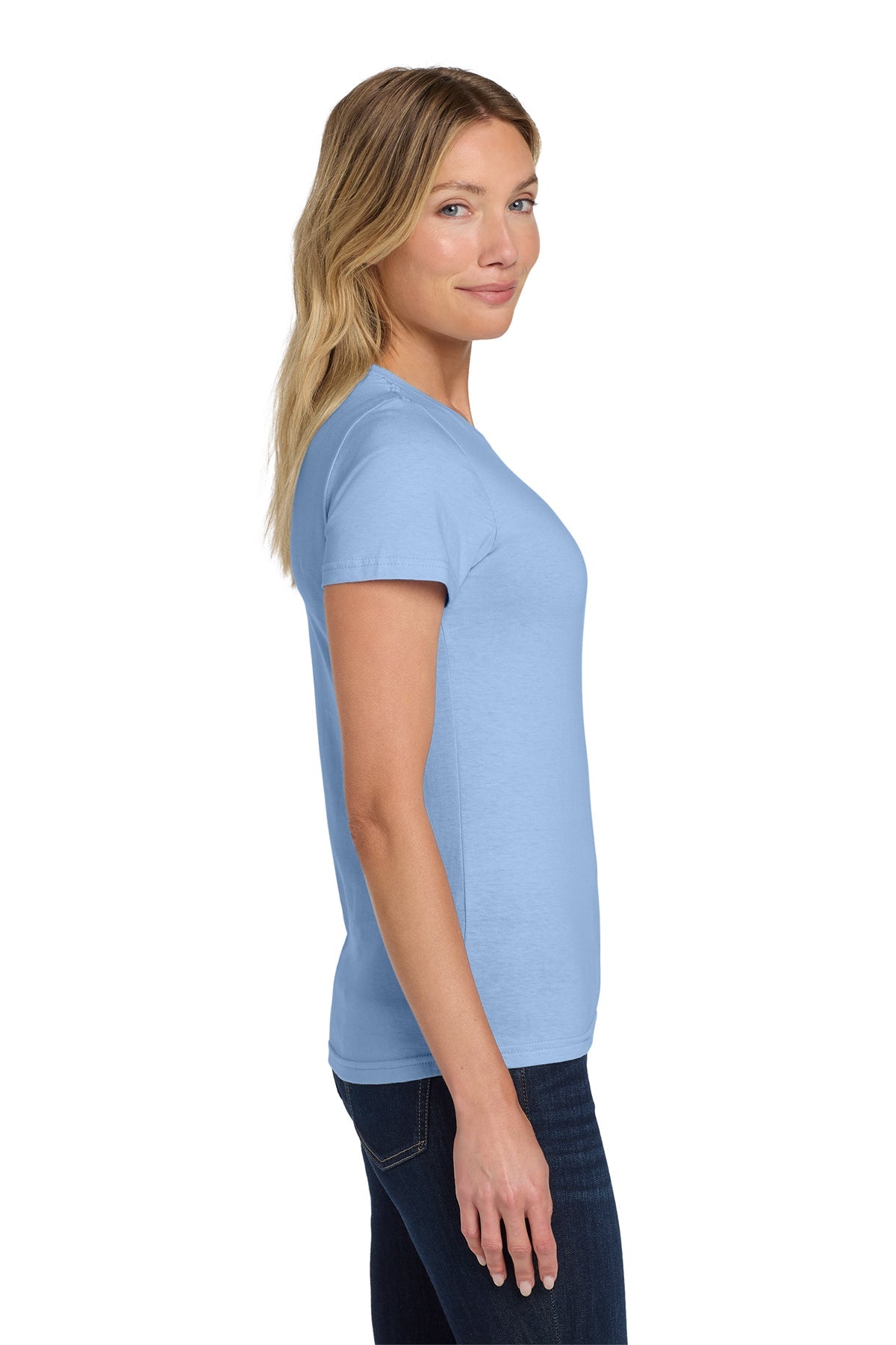 gildan softstyle ladies t shirt 64000l light blue