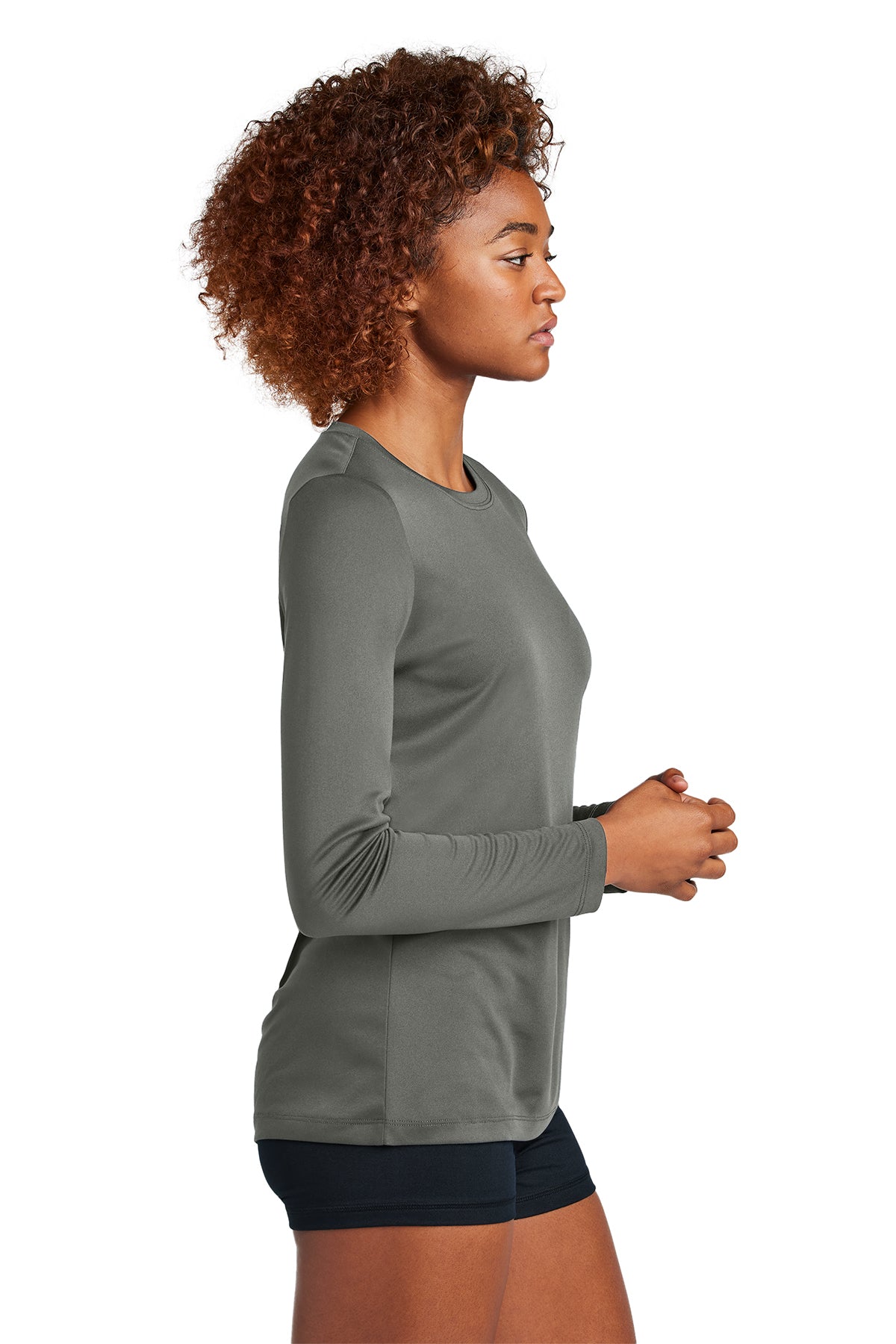 Sport-Tek Women's Posi-UV Pro Custom Long Sleeve Tee's, Dark Smoke Grey