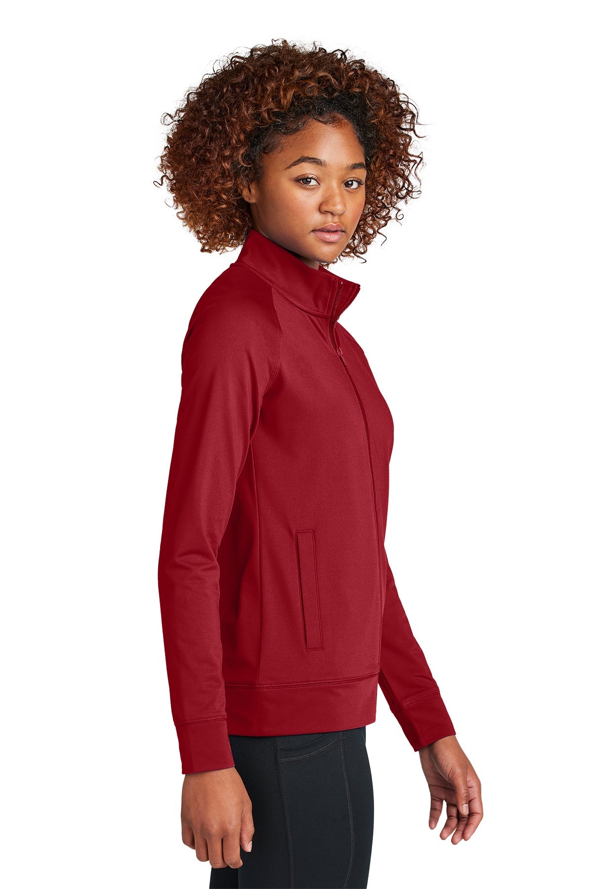 Sport-Tek Women's Custom Sport-Wick Stretch Cadet Jackets, Deep Red