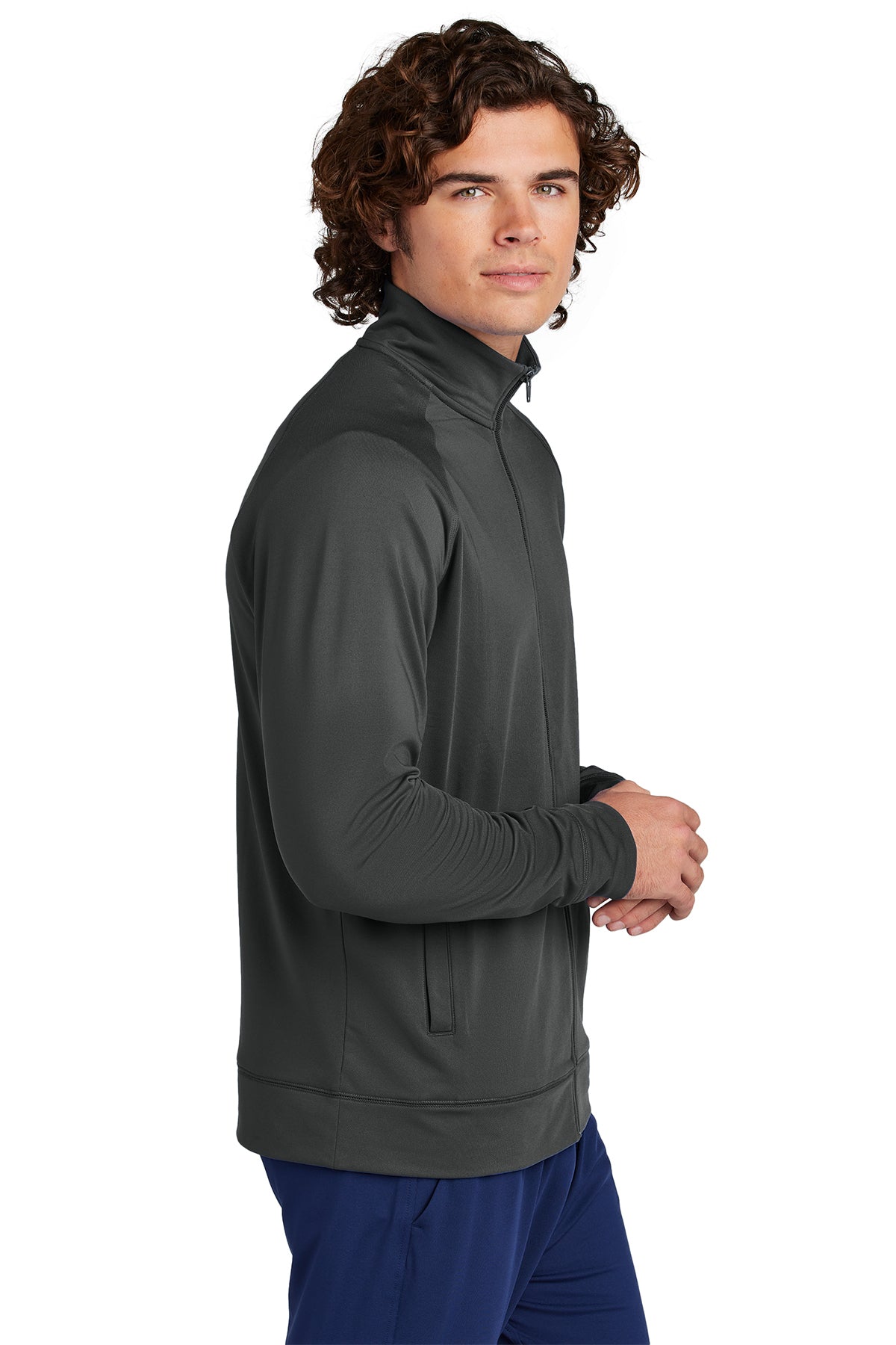 Sport-Tek Custom Sport-Wick Stretch Cadet Jackets, Charcoal Grey