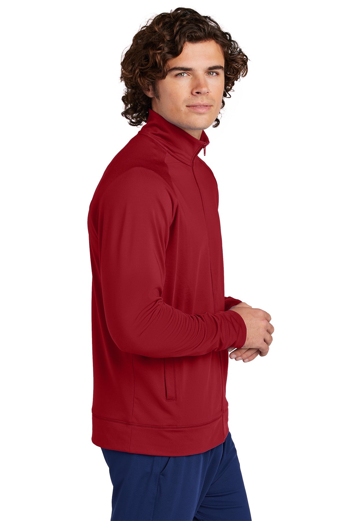 Sport-Tek Custom Sport-Wick Stretch Cadet Jackets, Deep Red