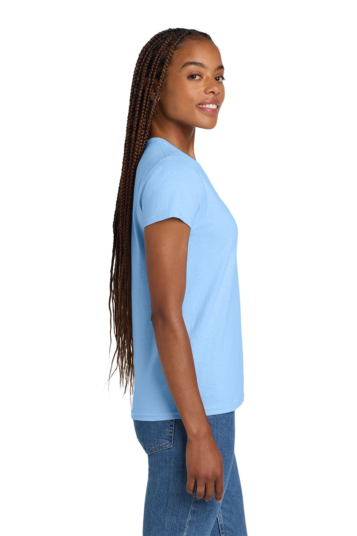 gildan ladies ultra cotton t shirt 2000l light blue