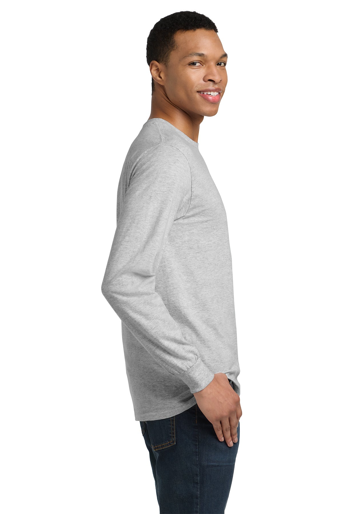 gildan dryblend cotton poly long sleeve t shirt 8400 ash grey