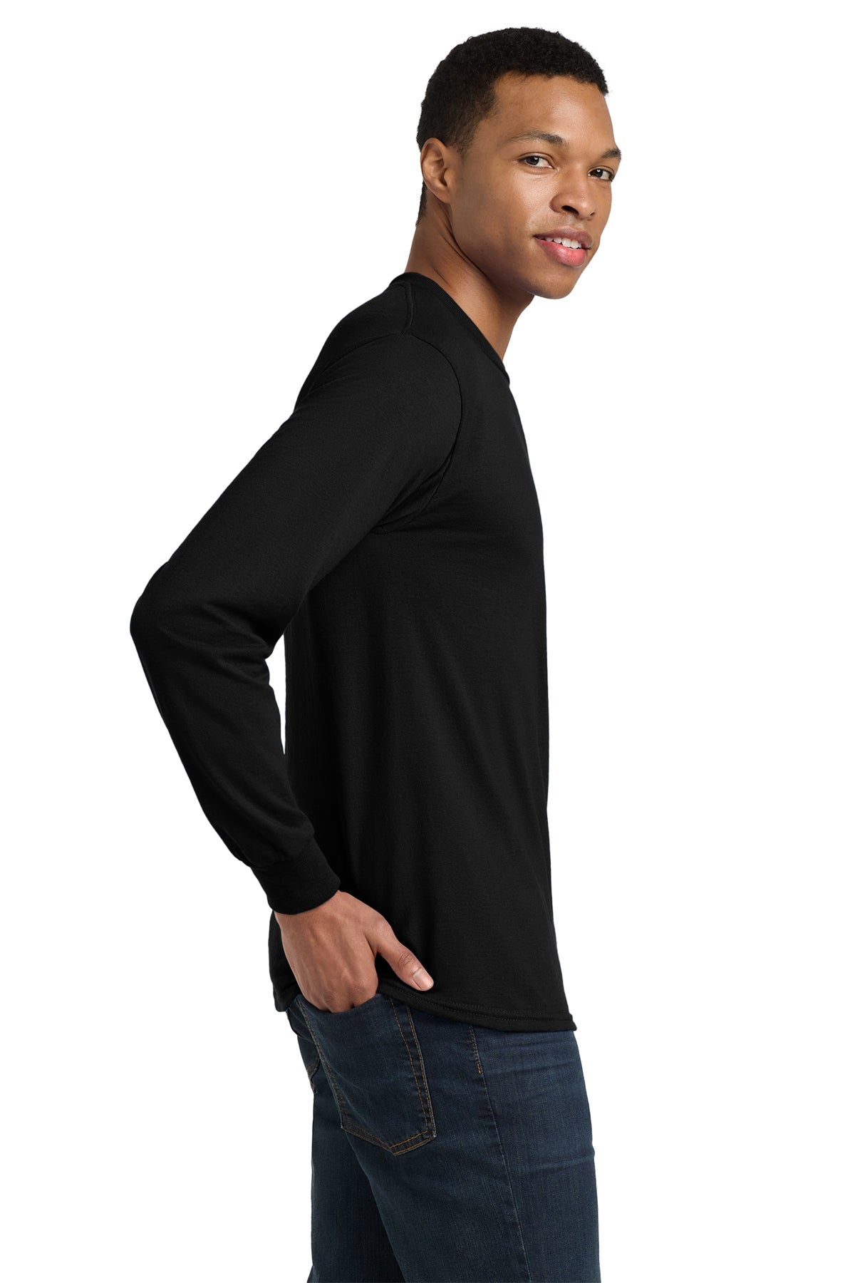 gildan dryblend cotton poly long sleeve t shirt 8400 black