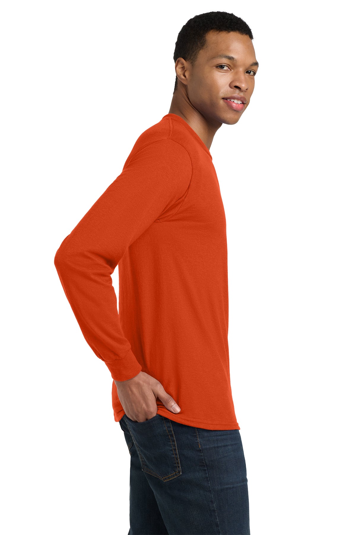 gildan dryblend cotton poly long sleeve t shirt 8400 orange
