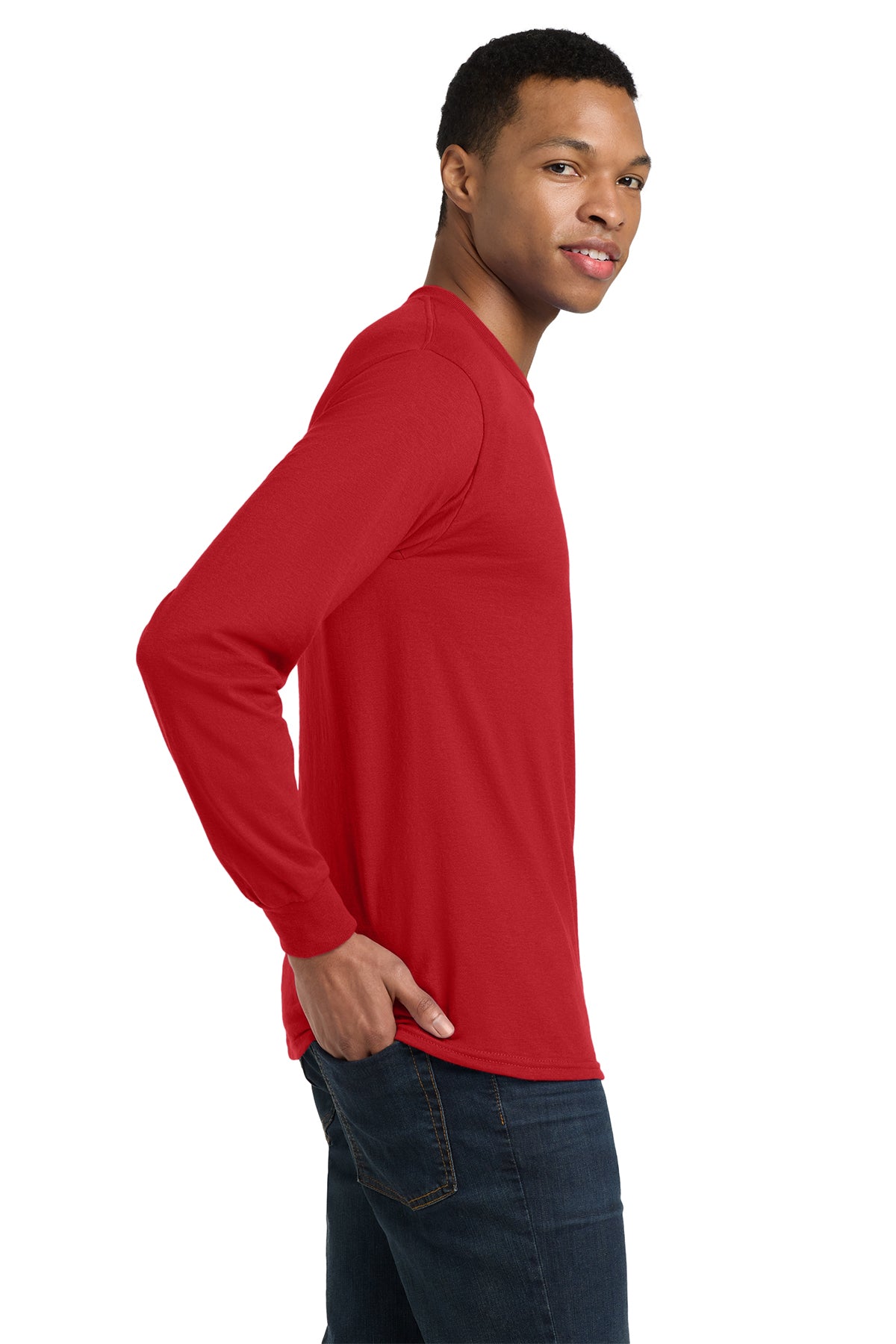 gildan dryblend cotton poly long sleeve t shirt 8400 red