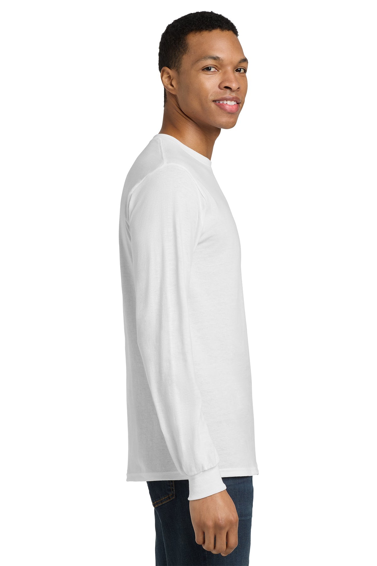 gildan dryblend cotton poly long sleeve t shirt 8400 white